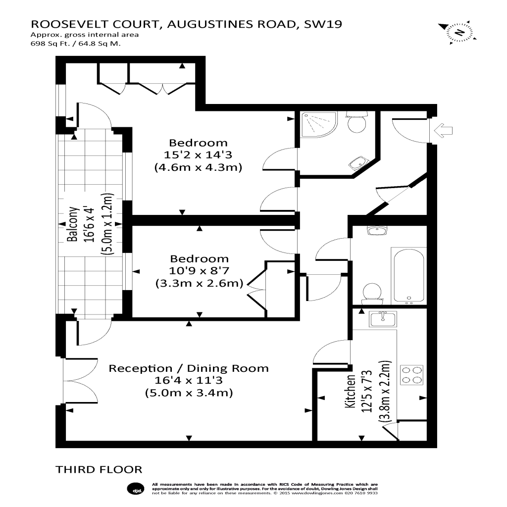 2 Bedrooms Flat to rent in Augustus Road, Southfields SW19