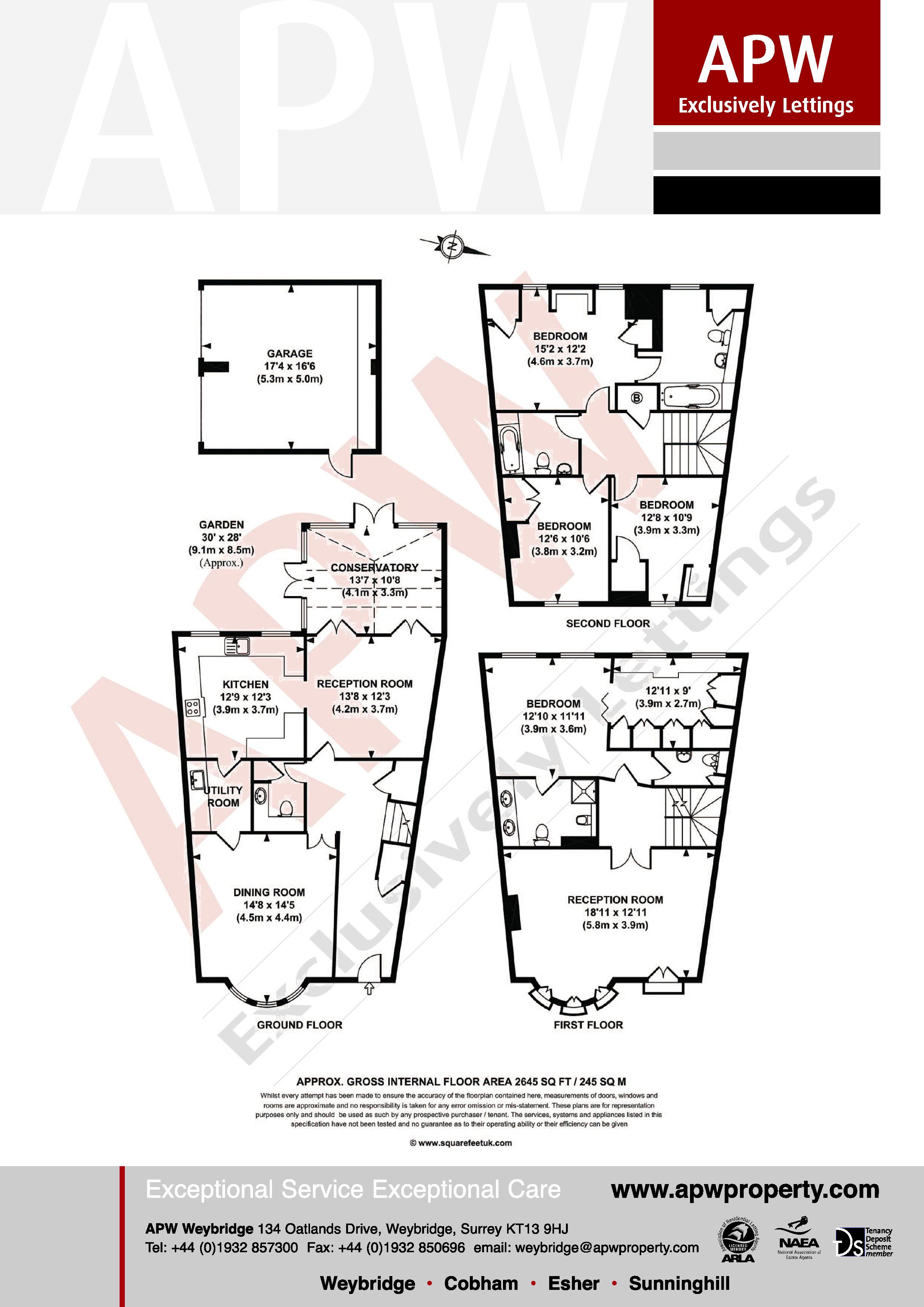 4 Bedrooms Terraced house to rent in Lakeside Grange, Weybridge KT13