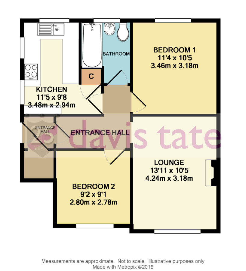 2 Bedrooms Flat to rent in Butts Hill Road, Woodley, Reading RG5