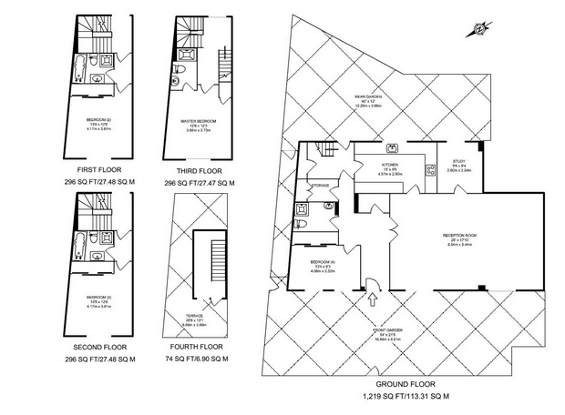 4 Bedrooms Town house to rent in Belsize Road, South Hampstead, London NW6