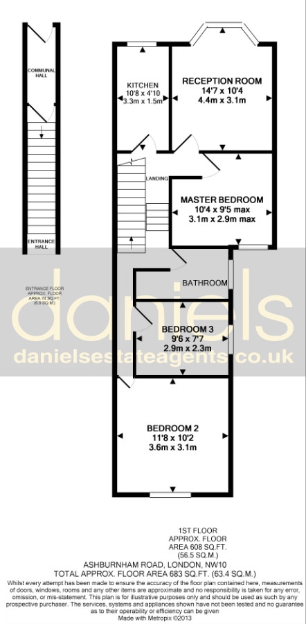 3 Bedrooms Flat to rent in Ashburnham Road, Kensal Rise, London NW10