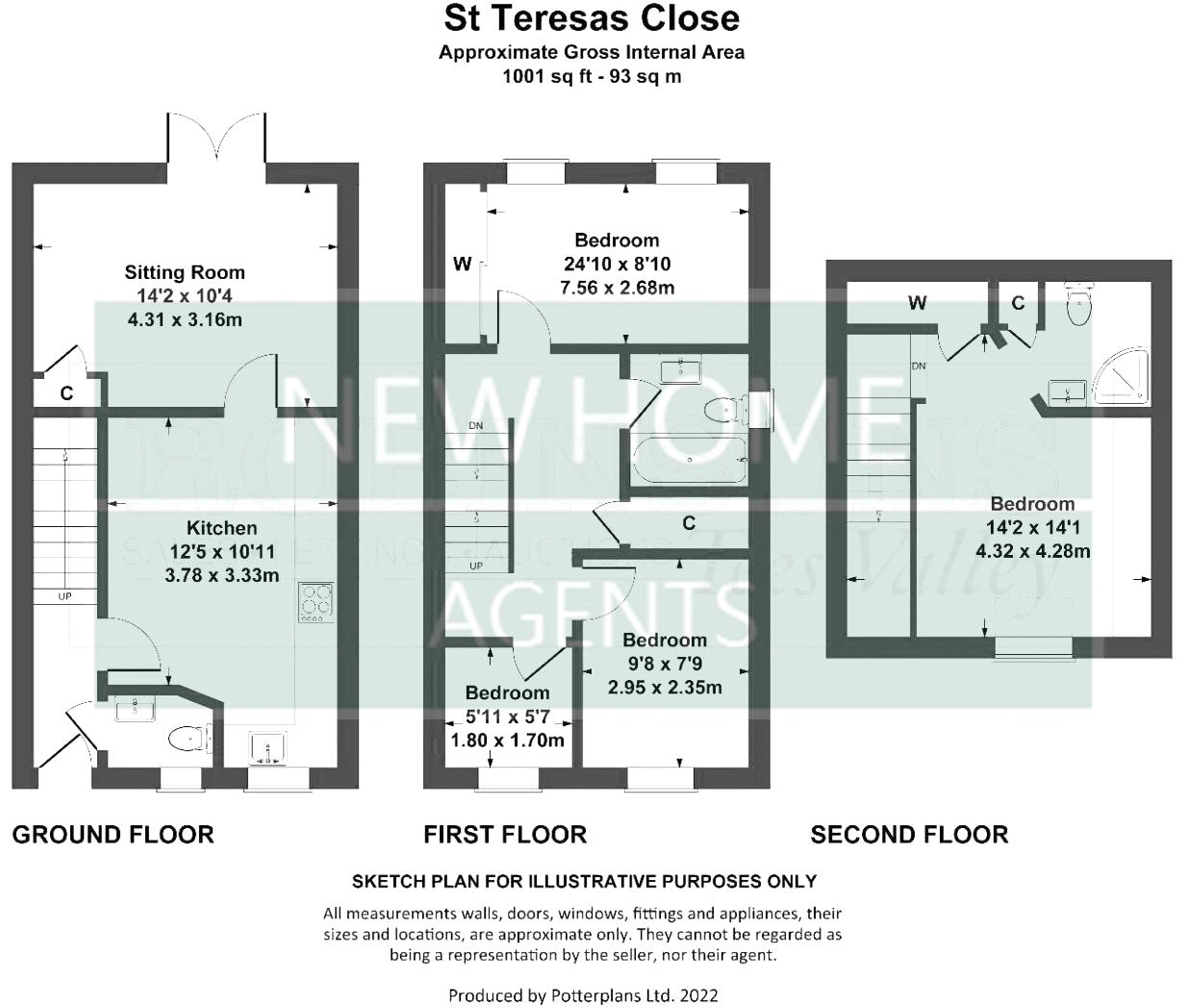 3, St. Teresas Close, Hartlepool floorplan