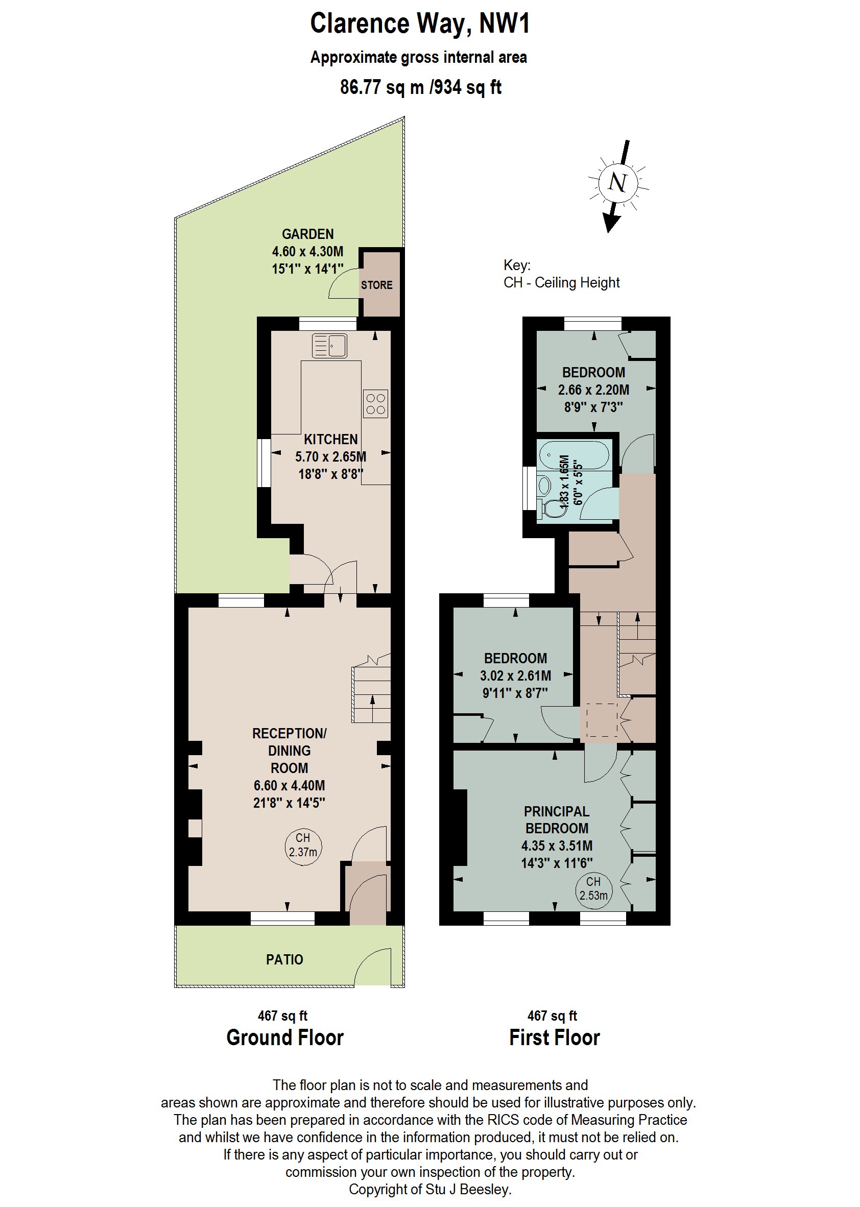 69, Clarence Way, London floorplan
