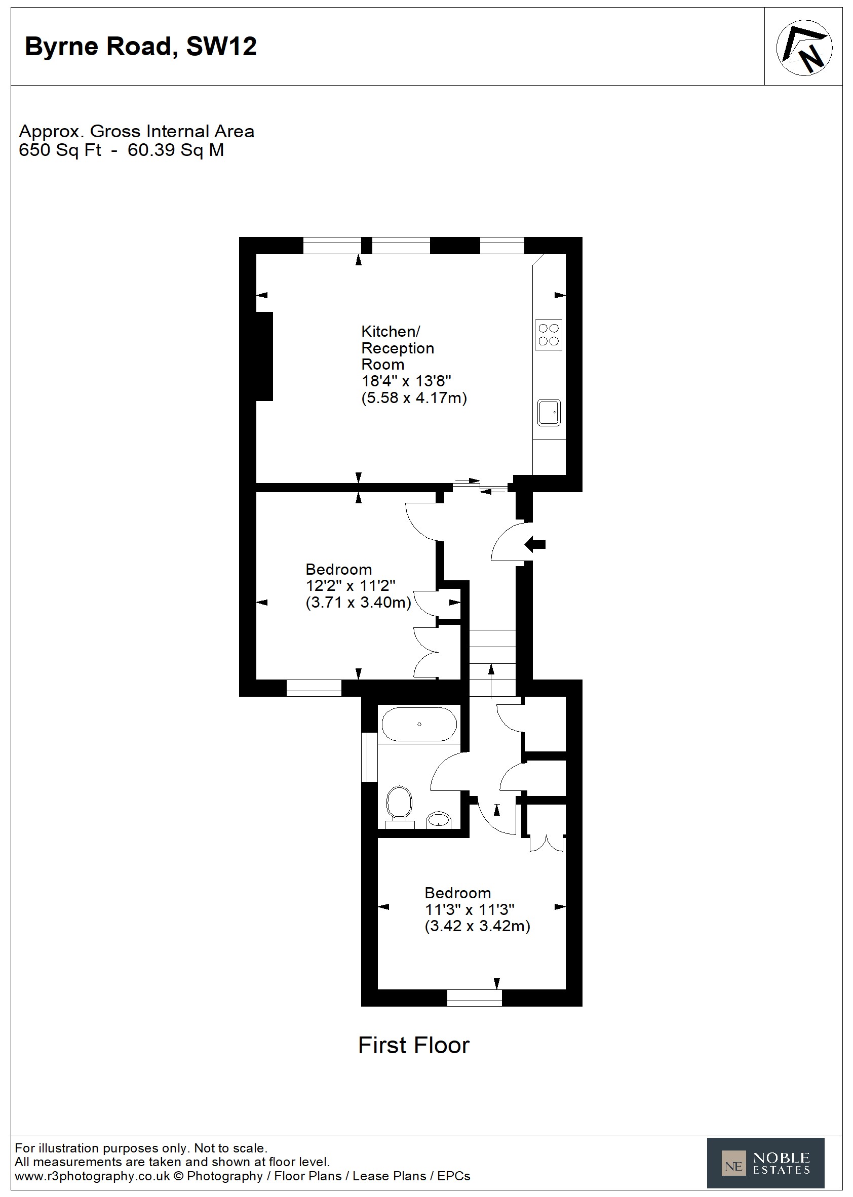 Flat 3 16, Byrne Road, London floorplan
