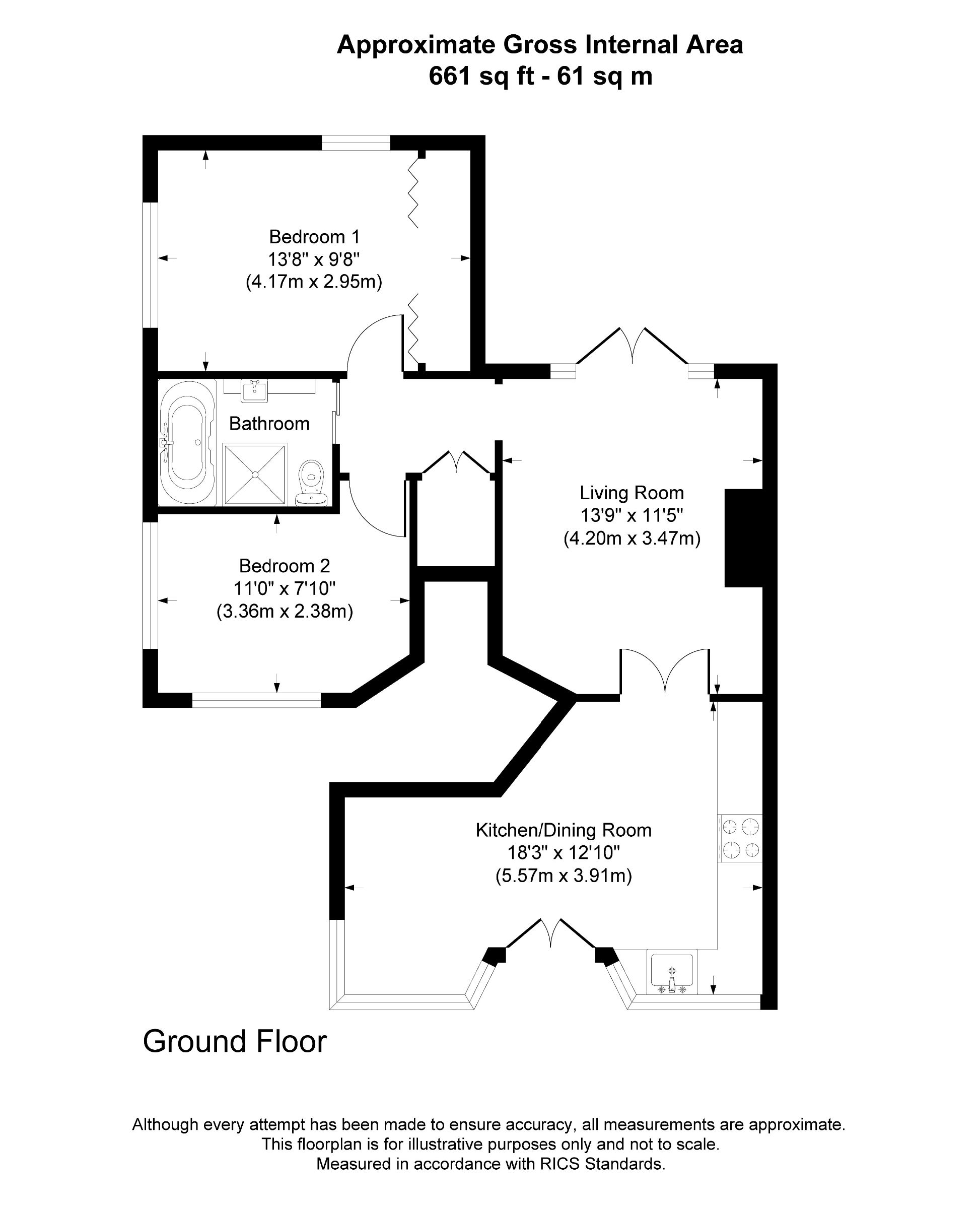 Garden Flat, The Bield, Forest Row floorplan