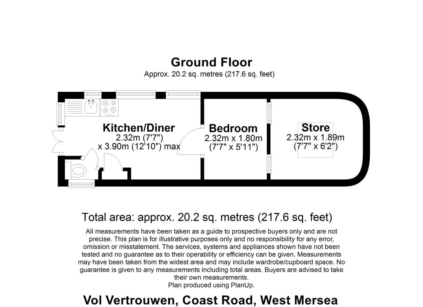 Houseboat Zeldenrust, Coast Road, Colchester floorplan