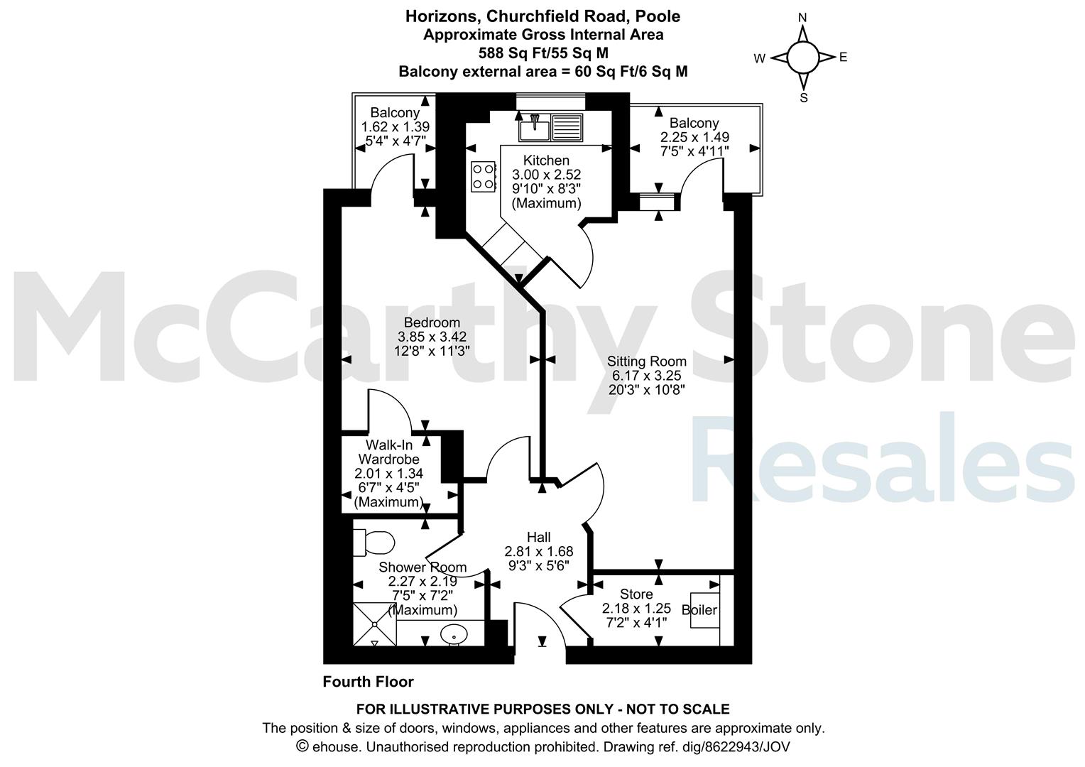 43 Horizons,, 87 Churchfield Road, Poole floorplan