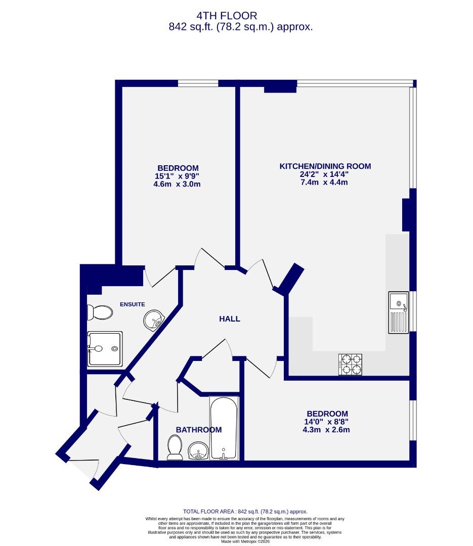 412, Westgate Apartments, York floorplan