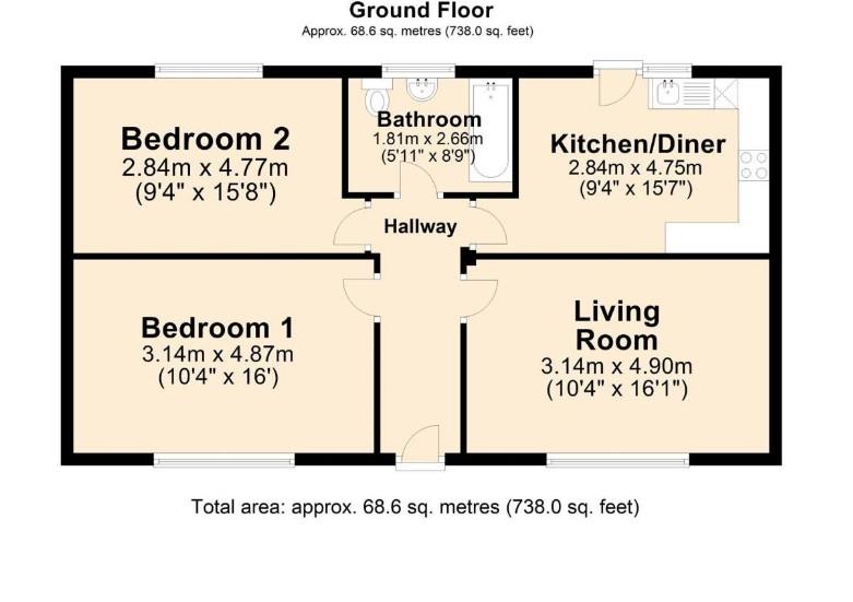 43, North Road, Chesterfield floorplan