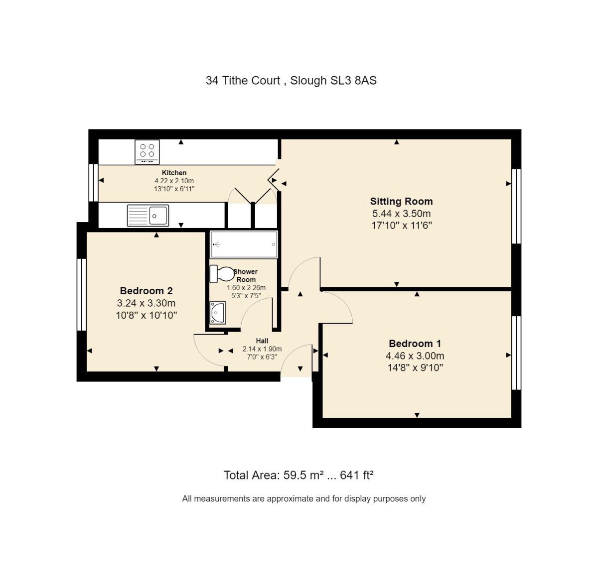 2 Bedrooms Flat for sale in Tithe Court, Slough SL3