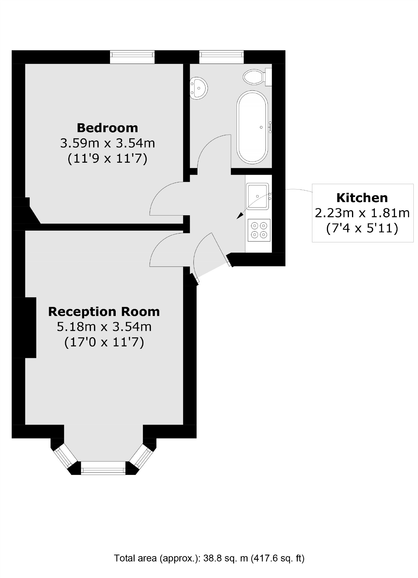 Flat 2, 11, The Avenue, Sunbury-On-Thames floorplan