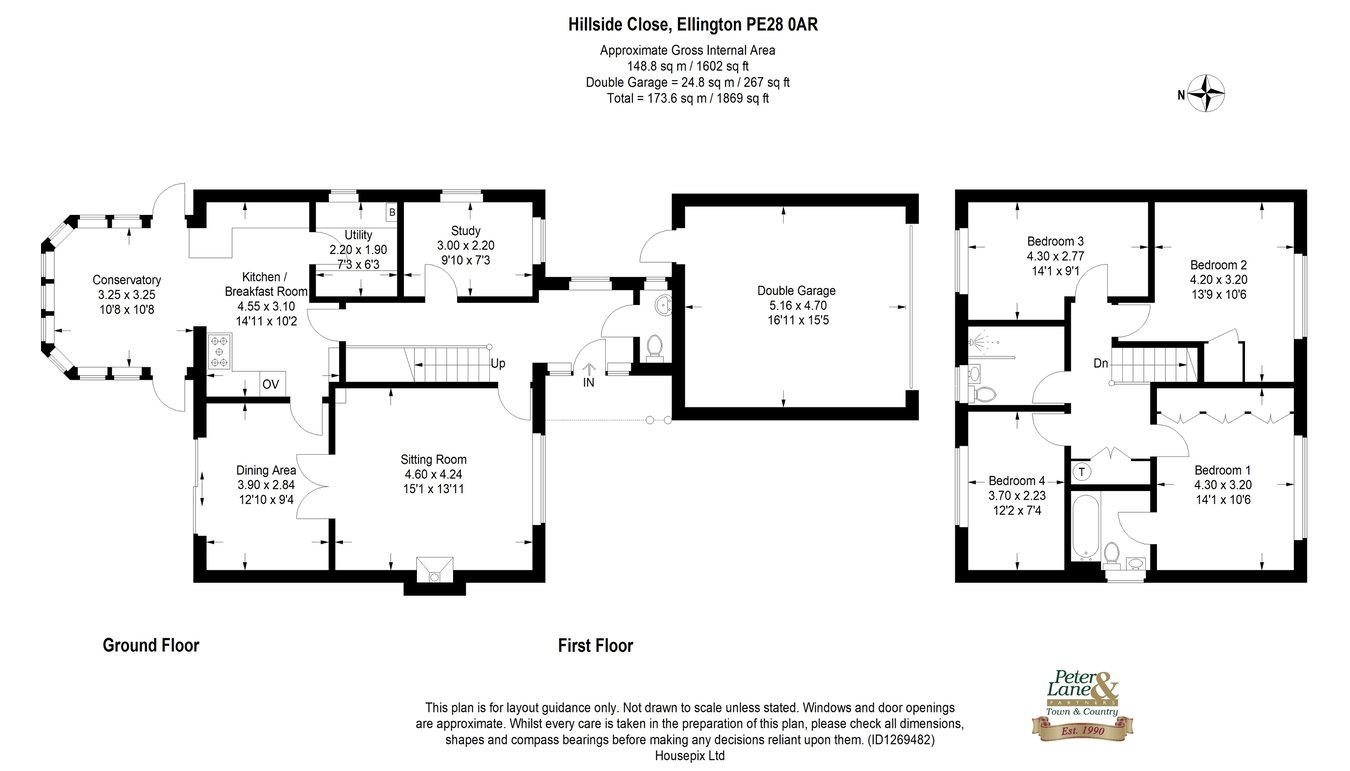 8, Hillside Close, Huntingdon floorplan