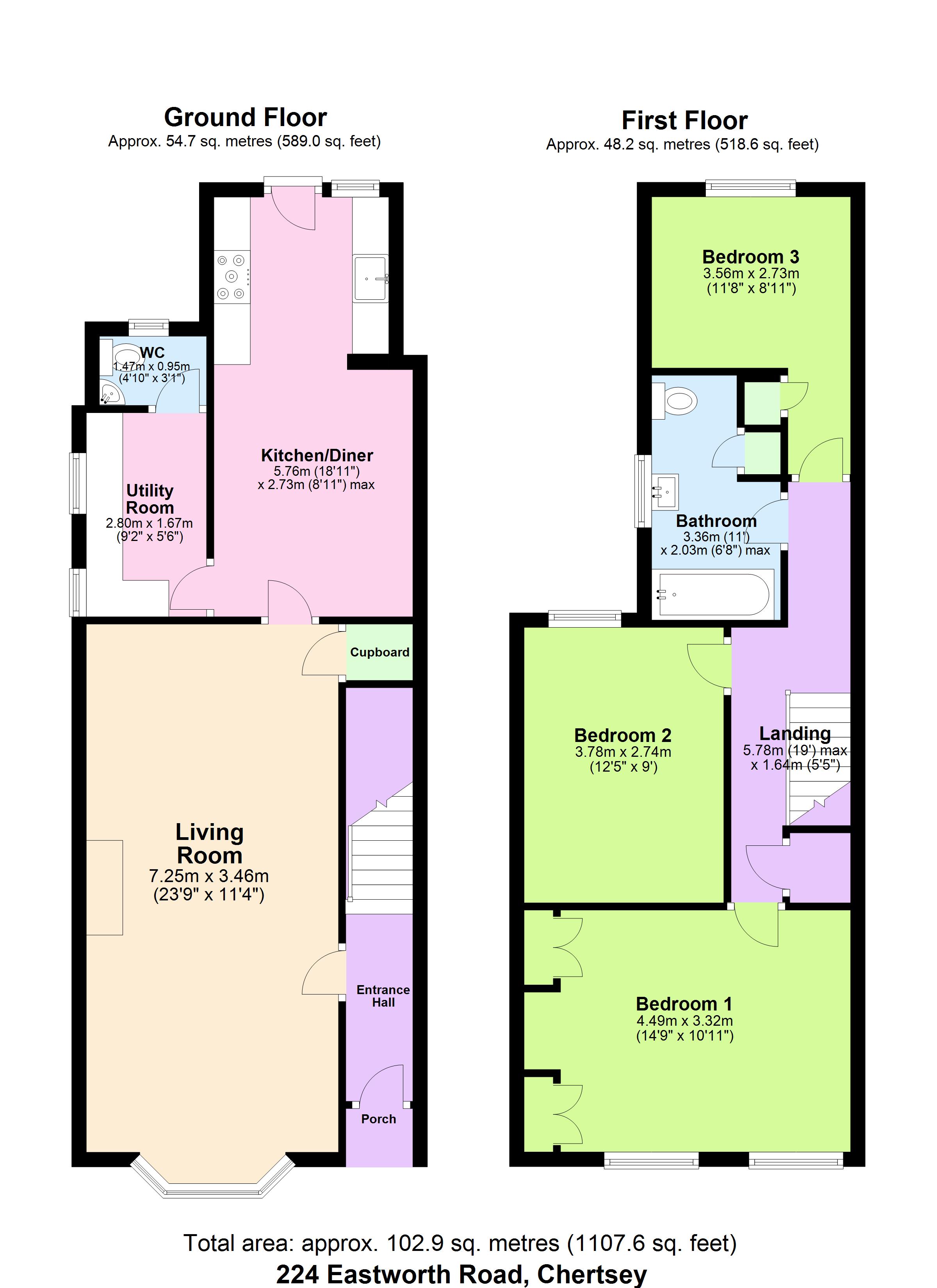 3 Bedrooms Semi-detached house for sale in Eastworth Road, Chertsey KT16