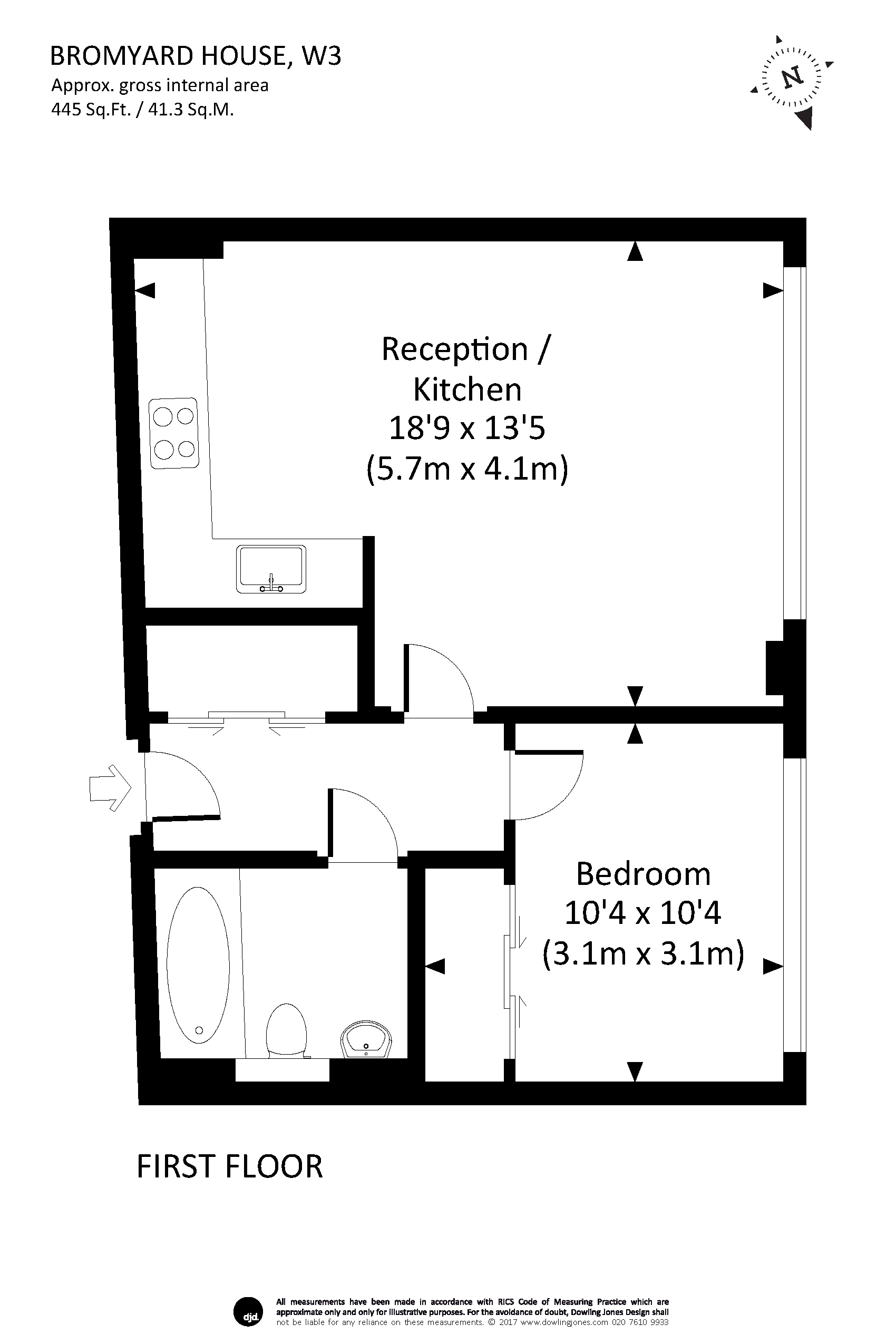 Bromyard House, Bromyard Avenue, London W3, 1 bedroom flat to rent