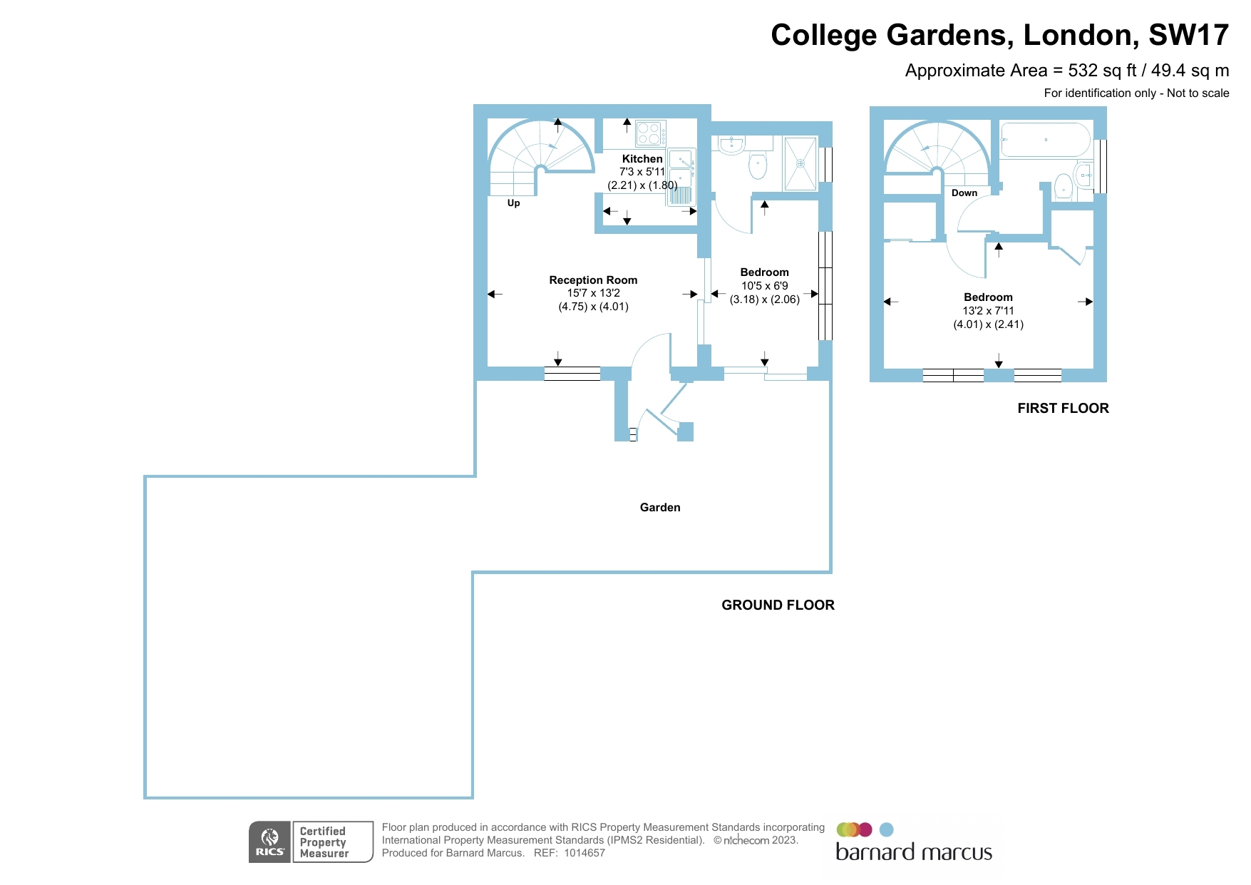 College Gardens, London SW17, 2 bedroom end terrace house for sale