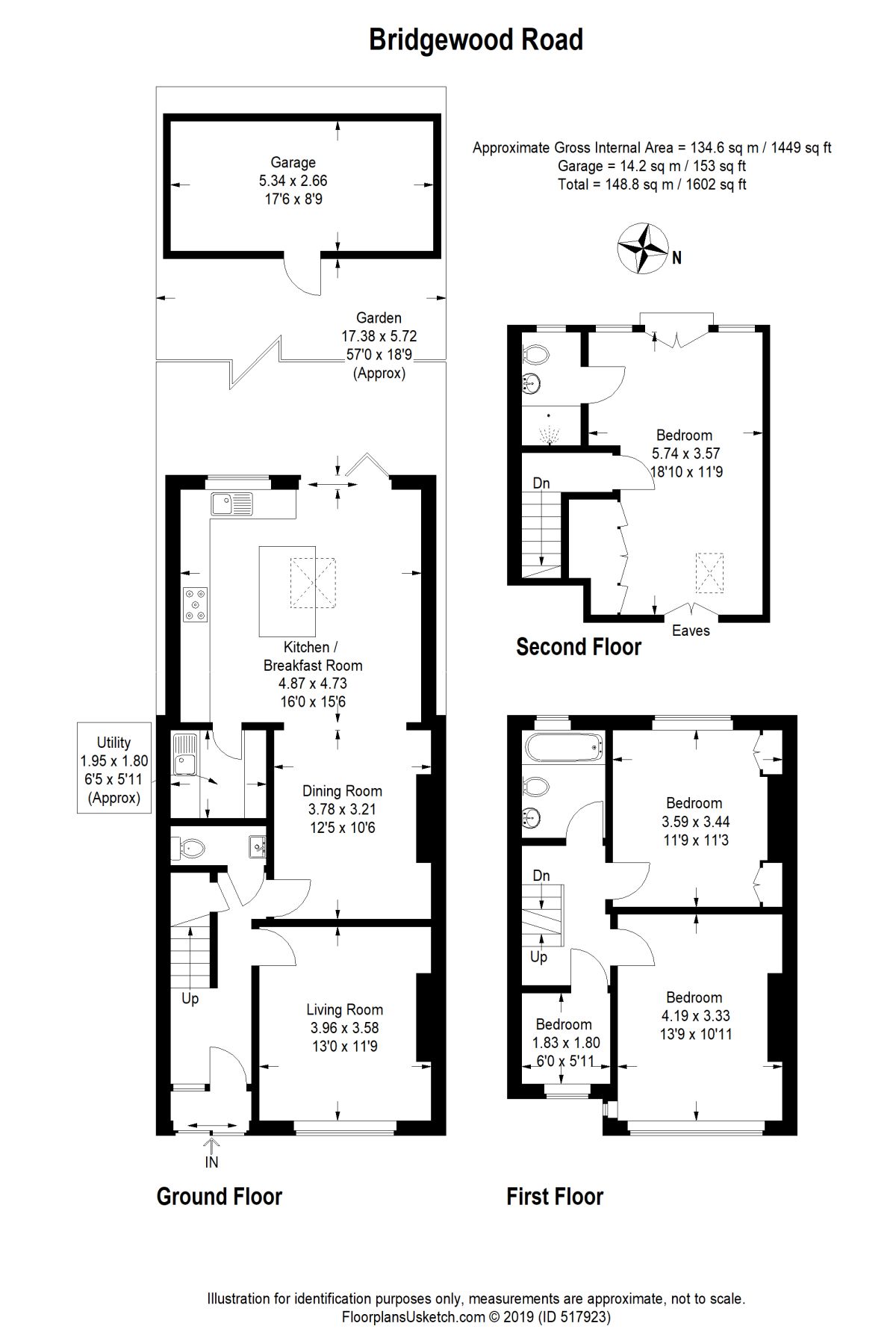 4 Bedrooms Terraced house for sale in Bridgewood Road, Worcester Park KT4
