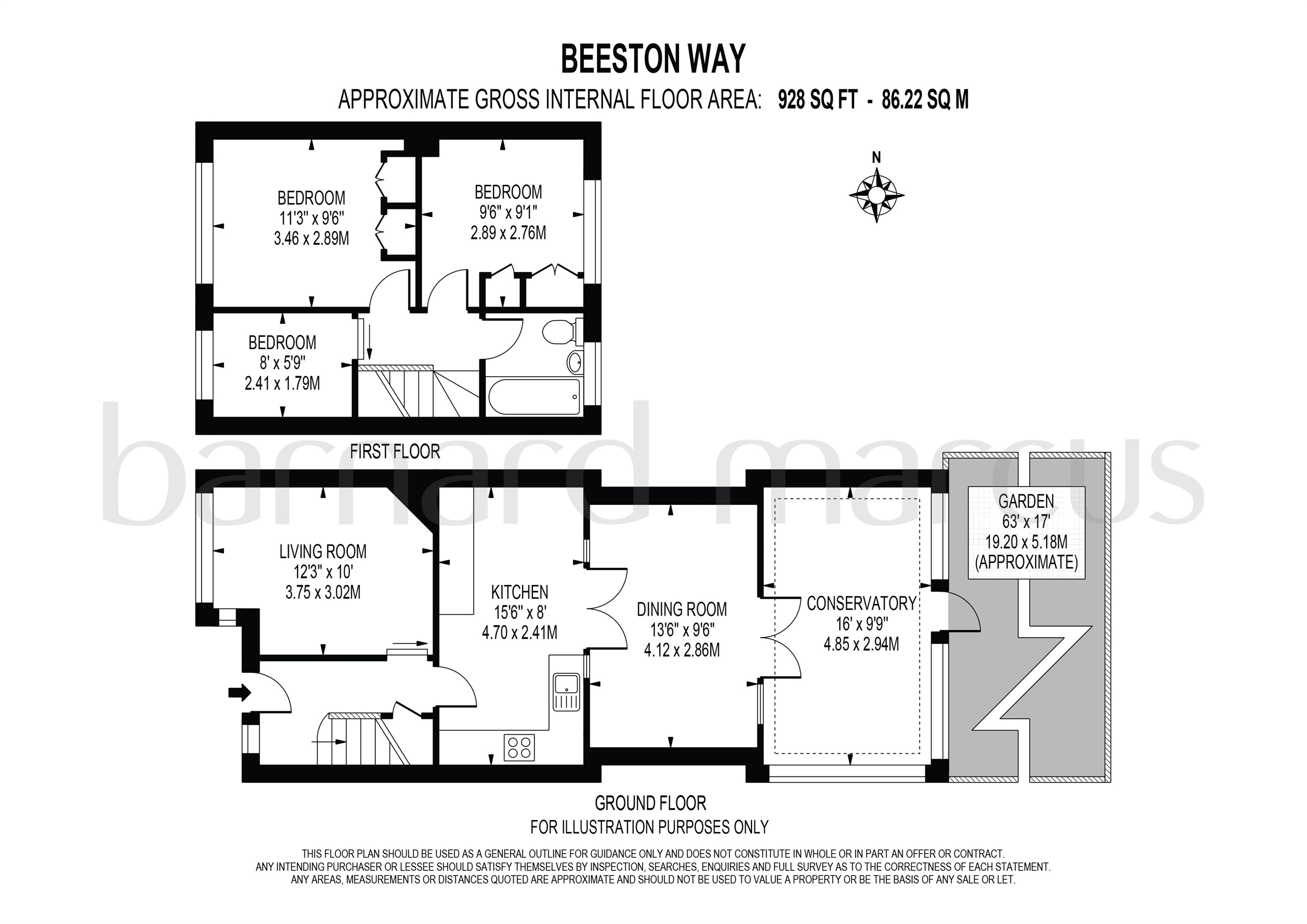 73, Beeston Way, Feltham floorplan