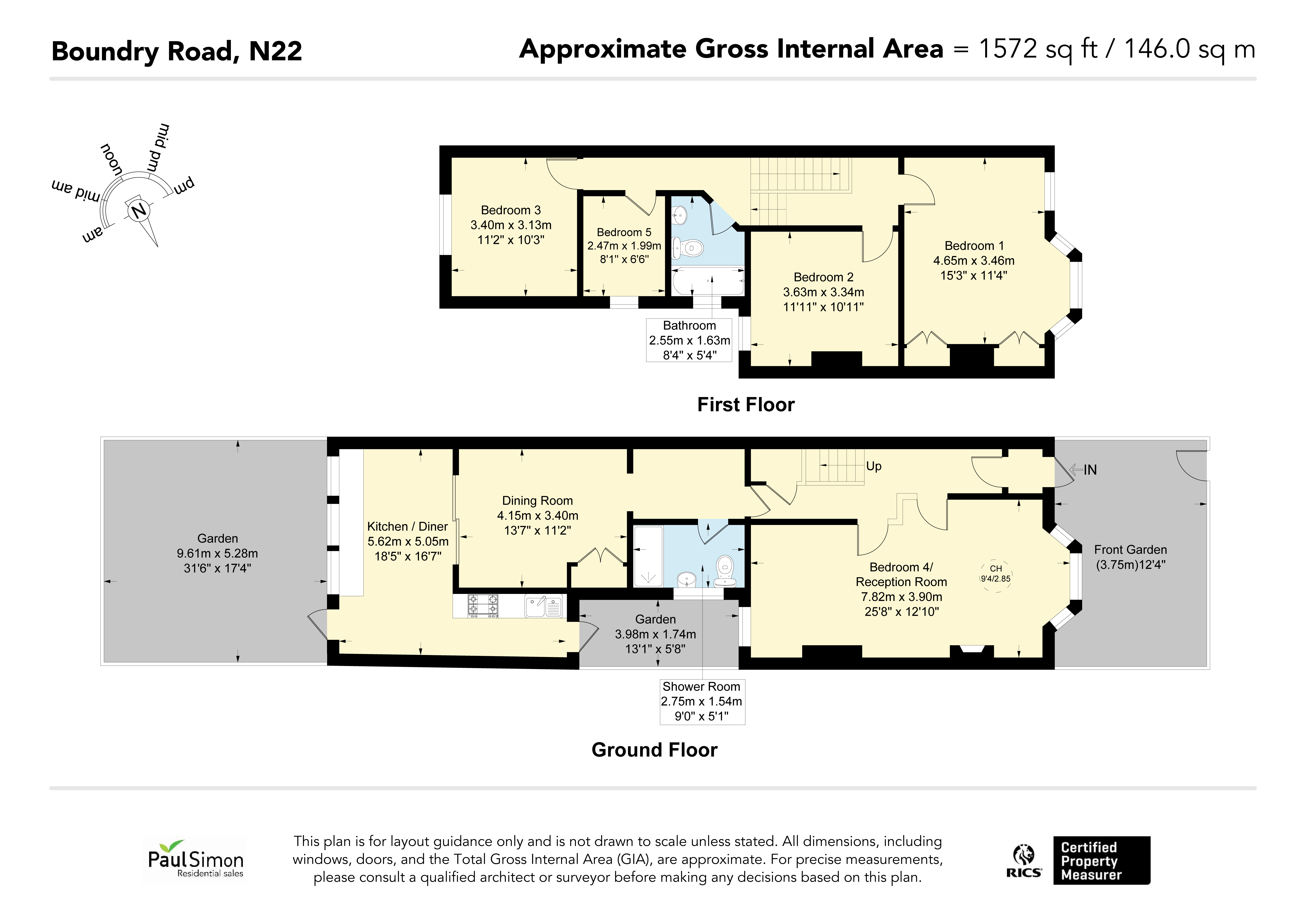 64, Boundary Road, London floorplan