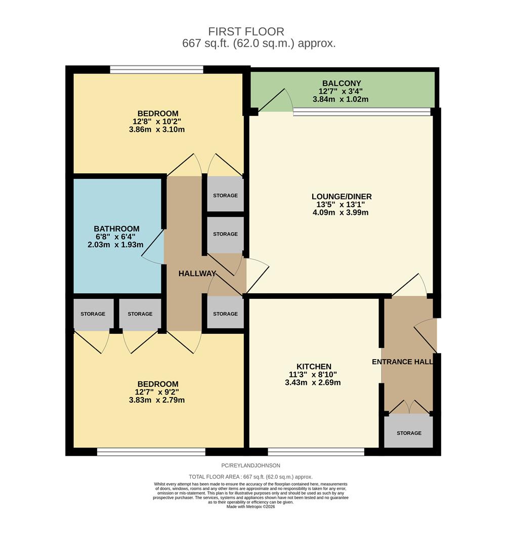 15, Priory Court, Harlow floorplan