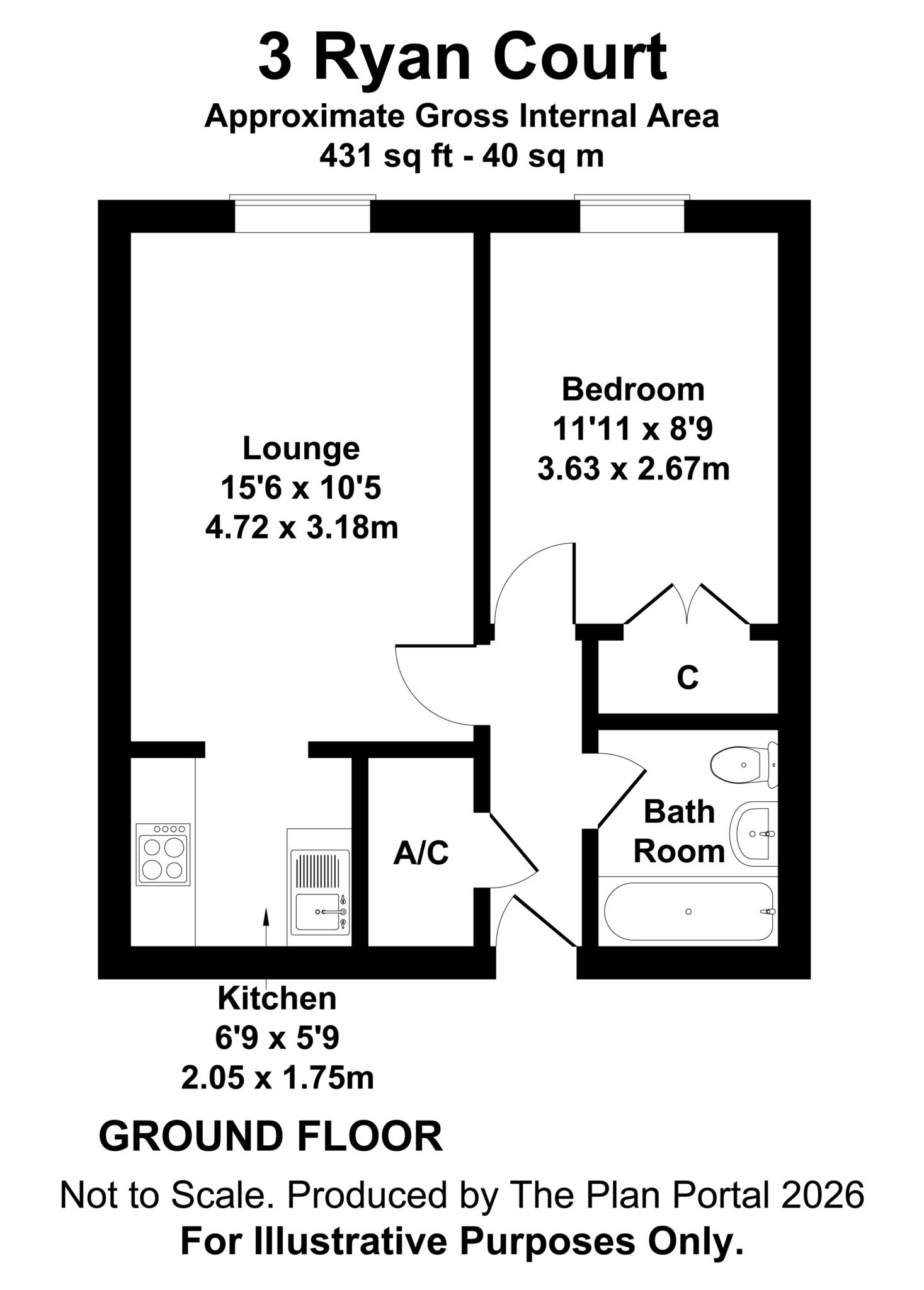Flat 3, Ryan Court, White Cliff Mill Street, Blandford Forum floorplan