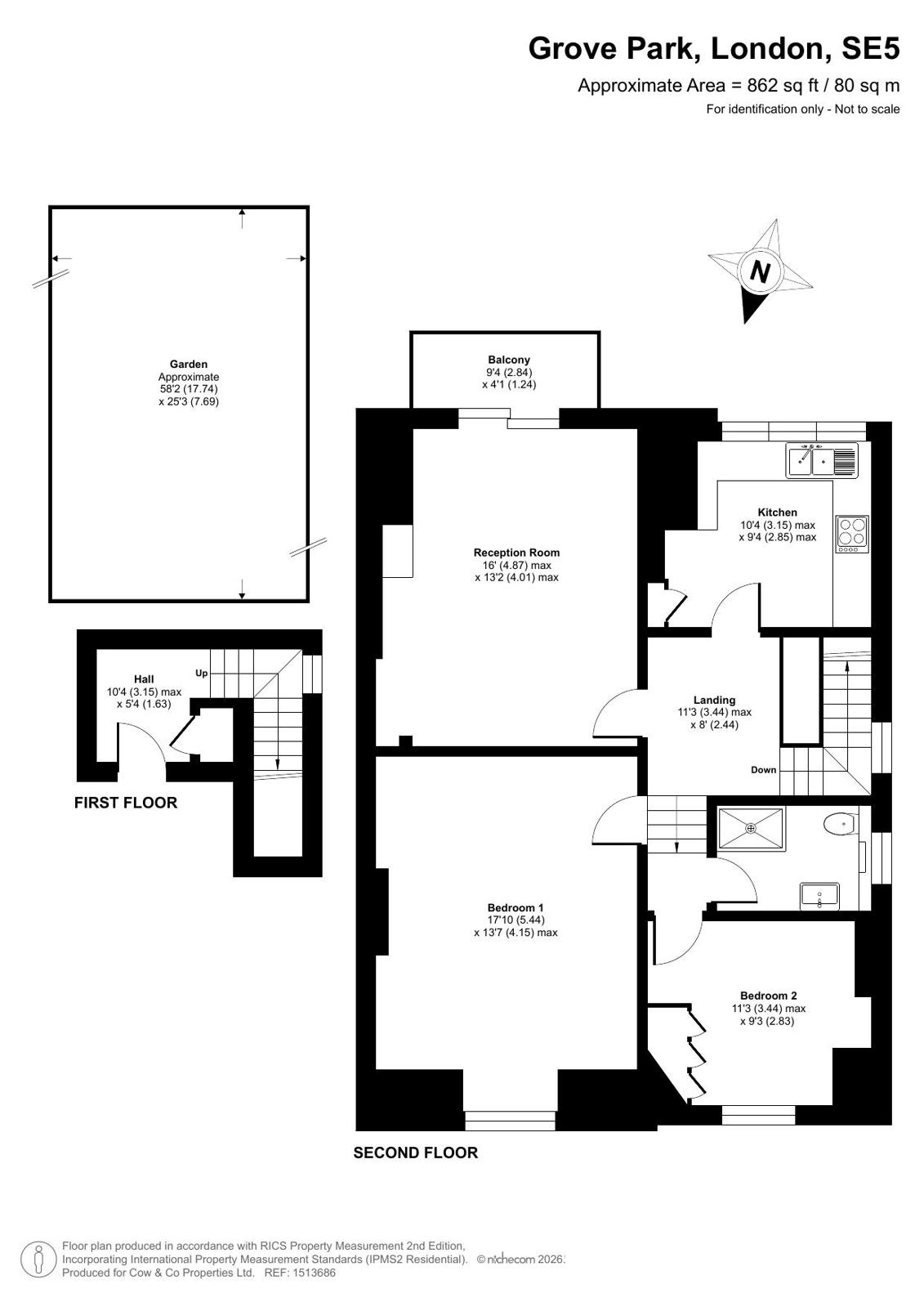 Flat C, 40, Grove Park, London floorplan