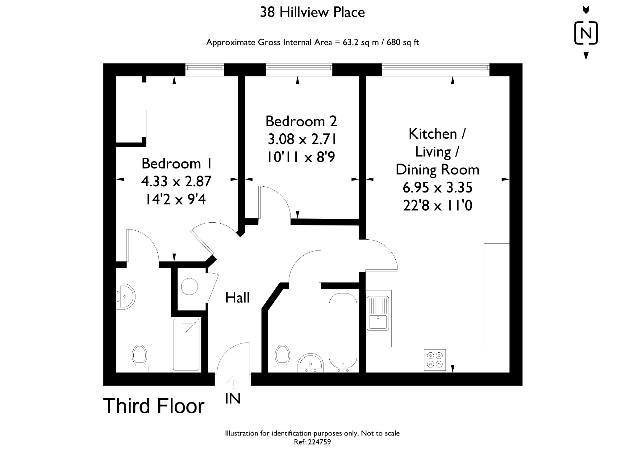 2 Bedrooms Flat for sale in Hillview Place, West Street, Newbury, Berkshire RG14