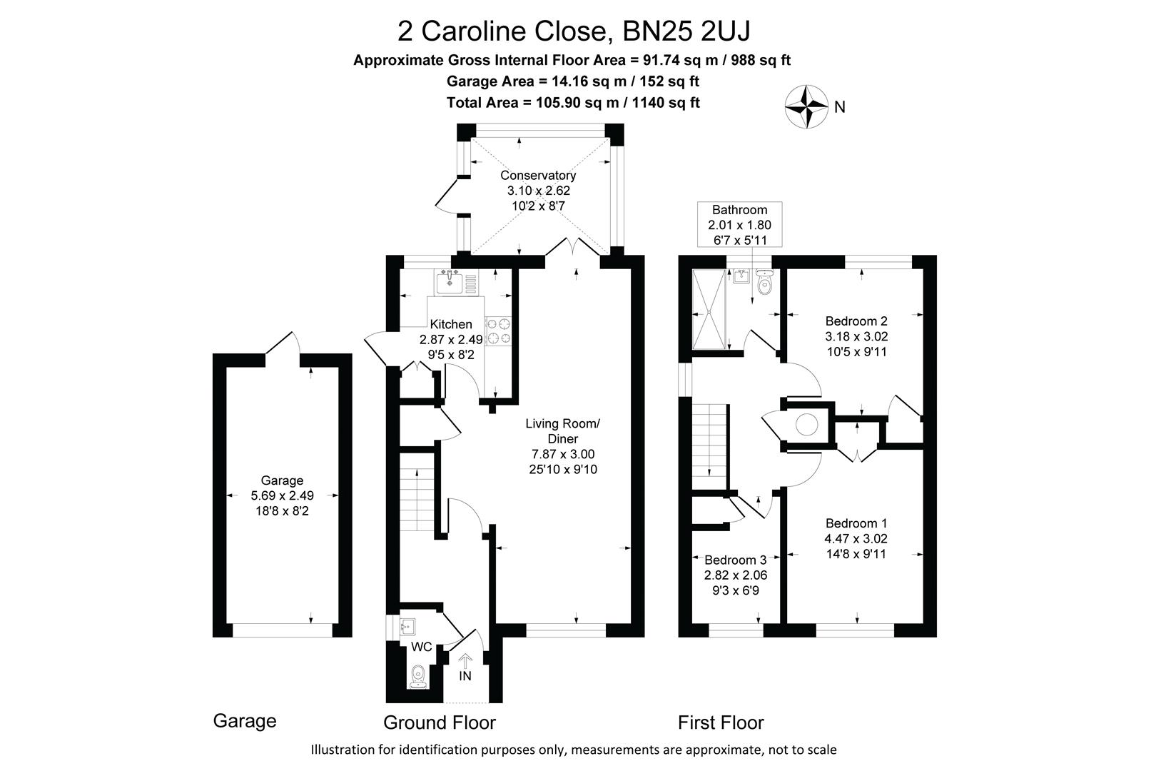 2, Caroline Close, Seaford floorplan
