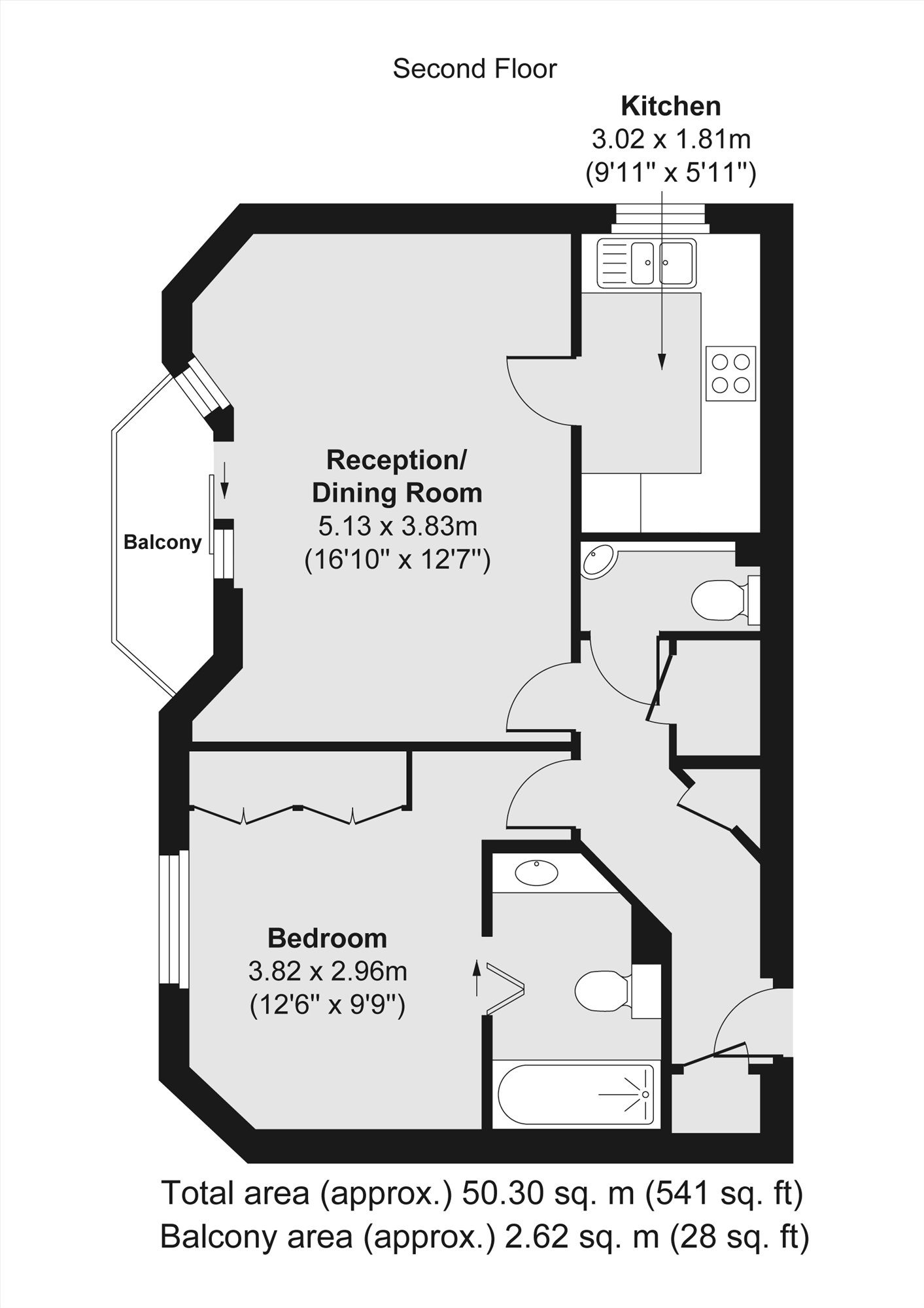 Flat 9, Conifer Court, 2, Inner Park Road, London floorplan