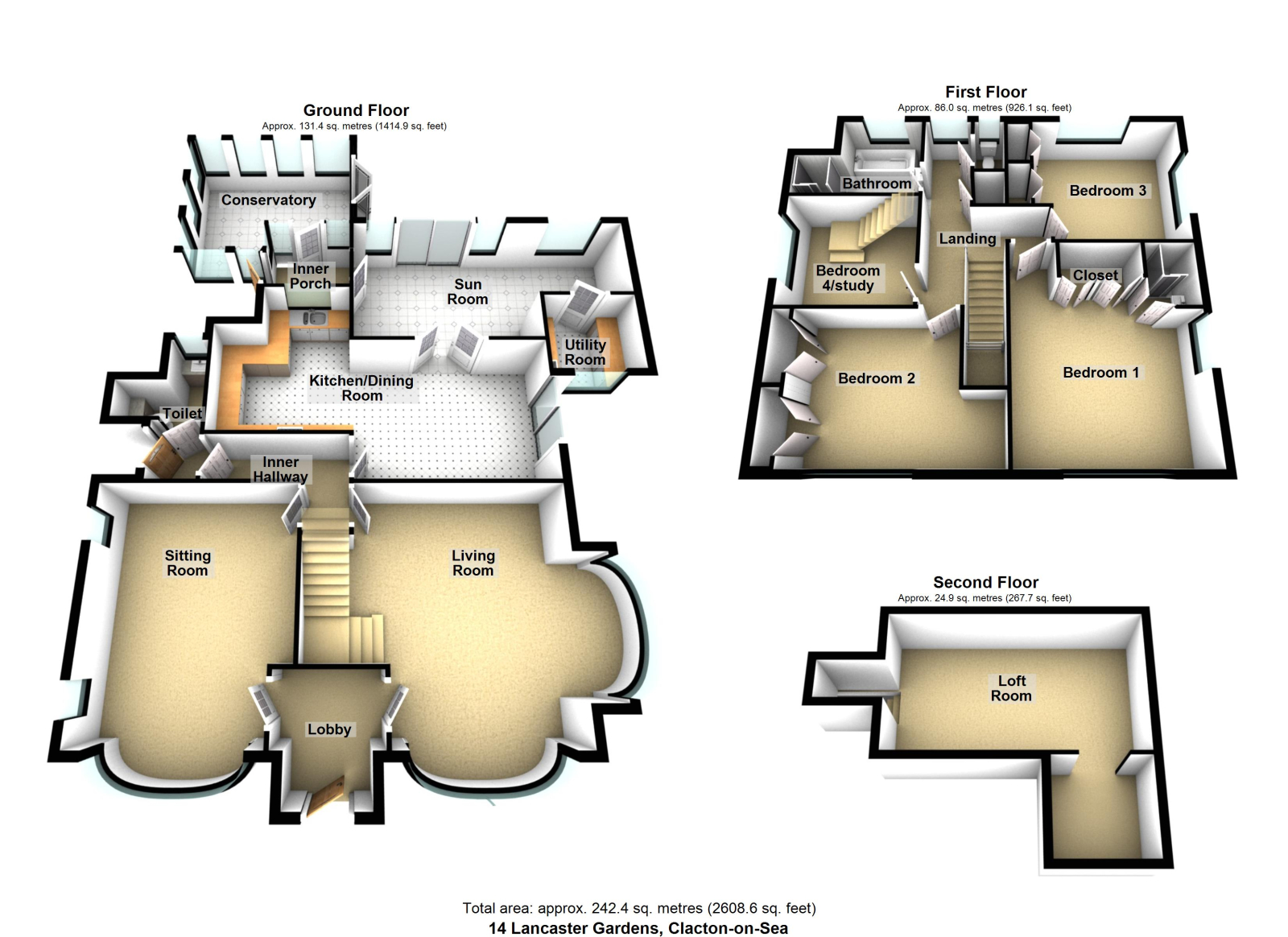 14 Lancaster Gardens East, Clacton on Sea floorplan