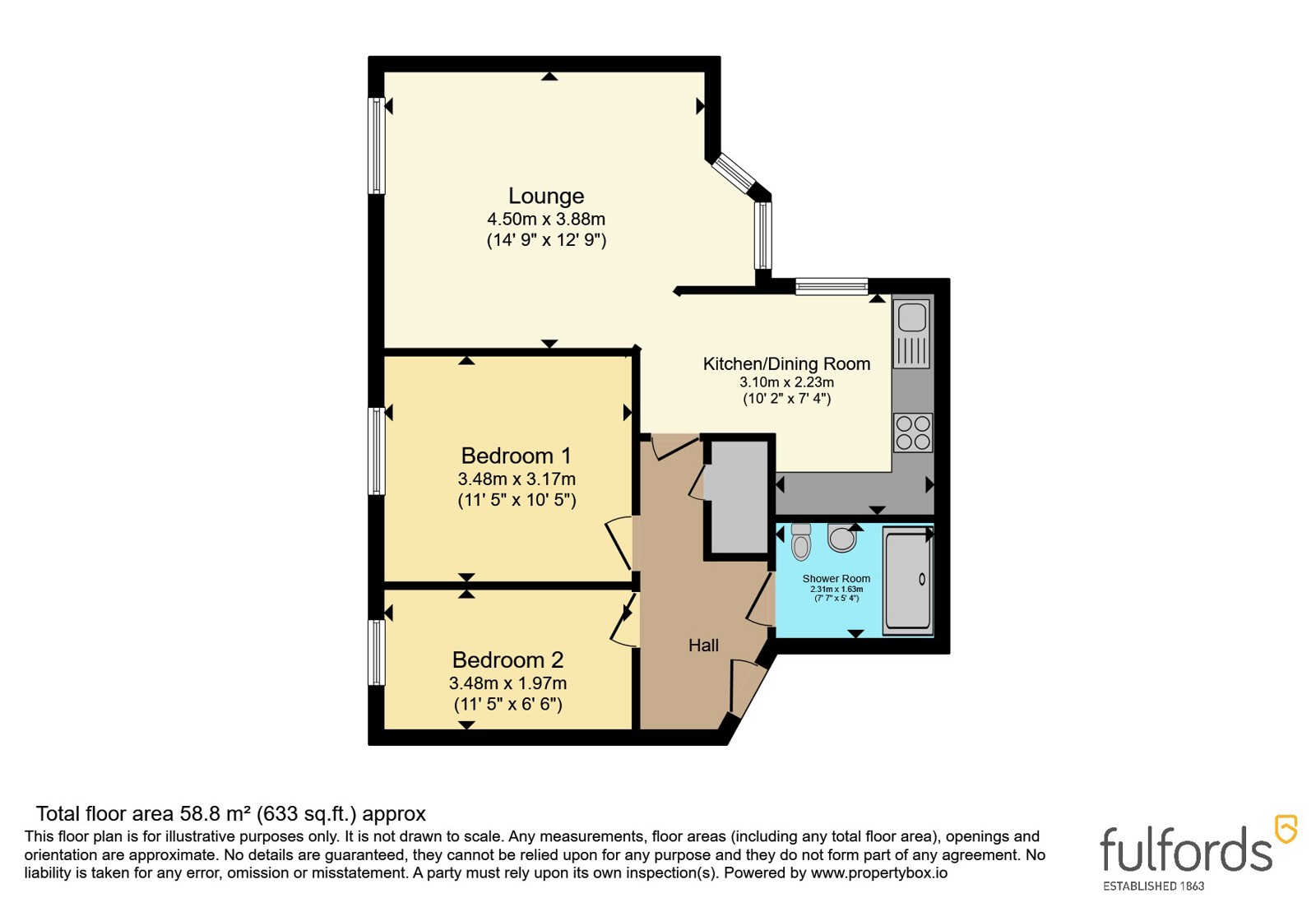 Flat 26, Bursledon Court, 2, East Cliff Road, Devon floorplan