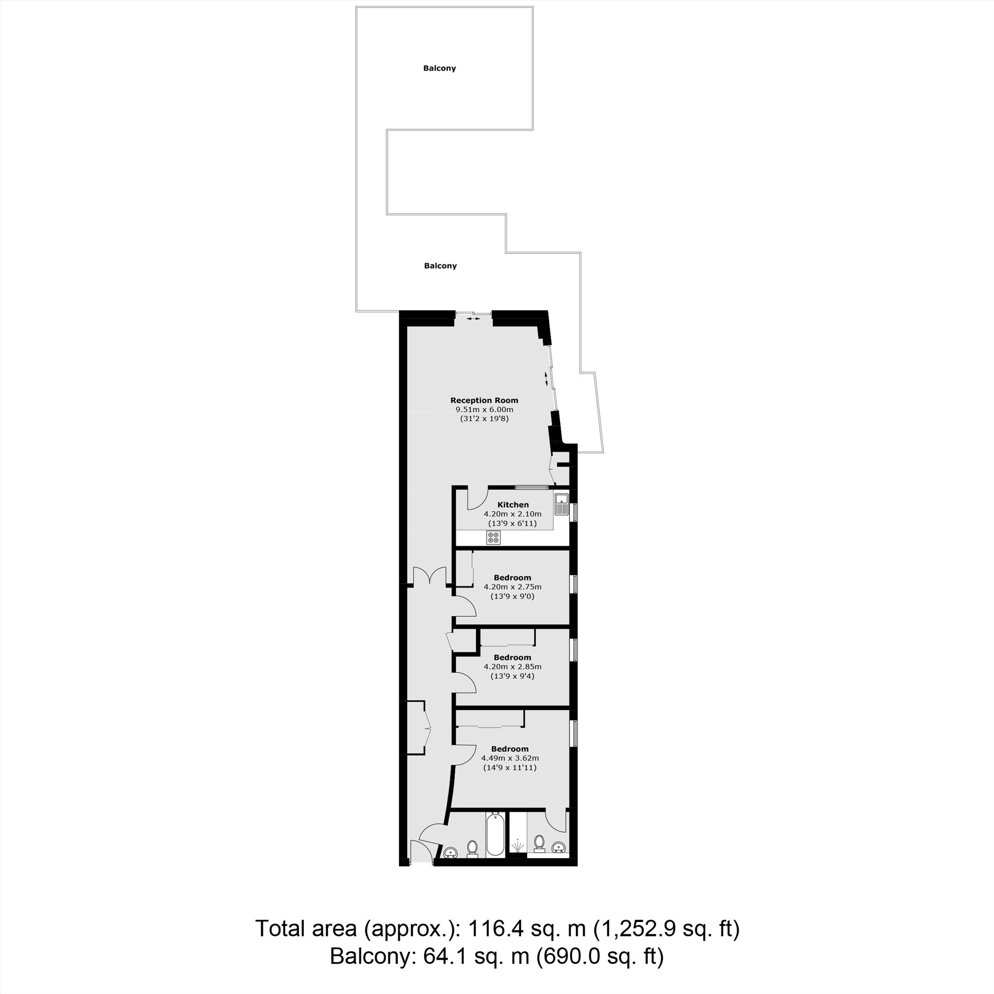 118, Holland Gardens, Brentford floorplan