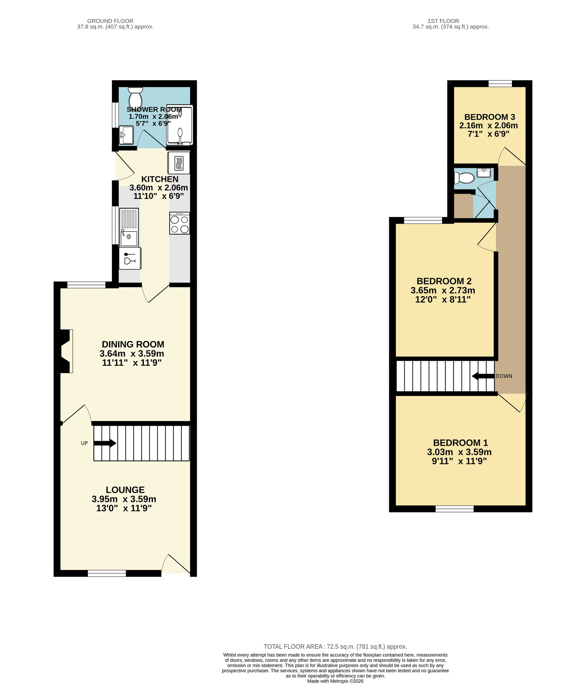 99 Portland Street, Chesterfield floorplan