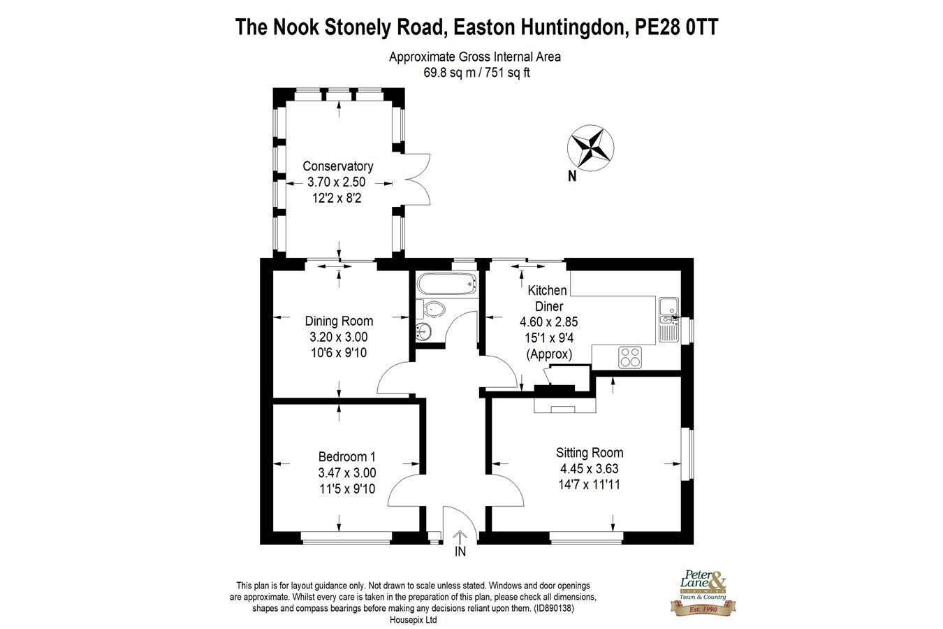 Stonely Road, Easton, Huntingdon PE28, 2 bedroom detached bungalow for