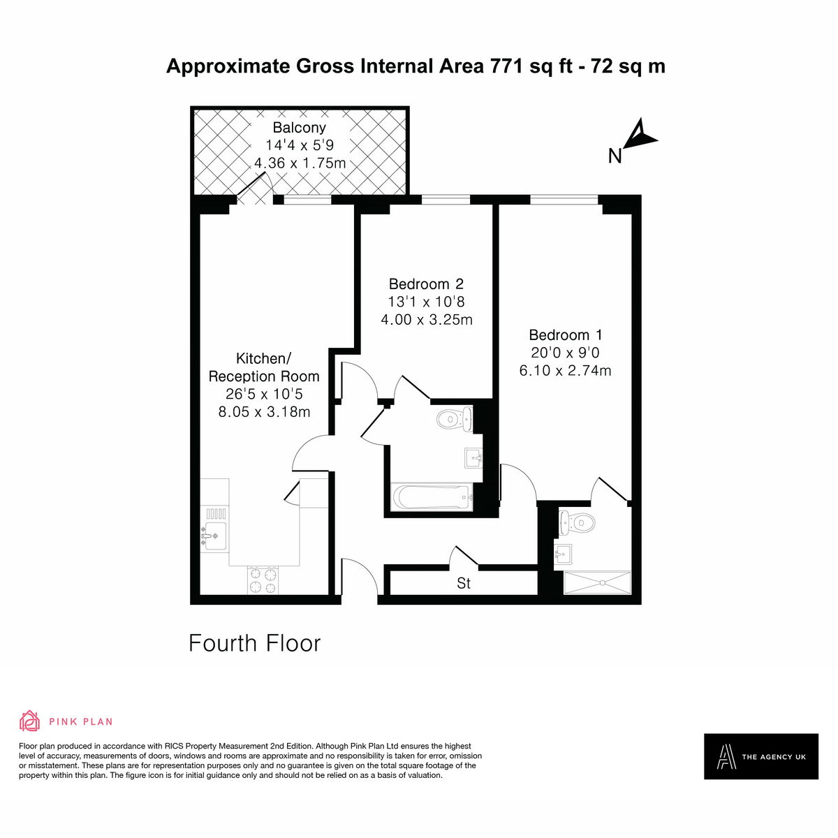 Flat Flat 154, Lambourne House, Apple Yard, London floorplan