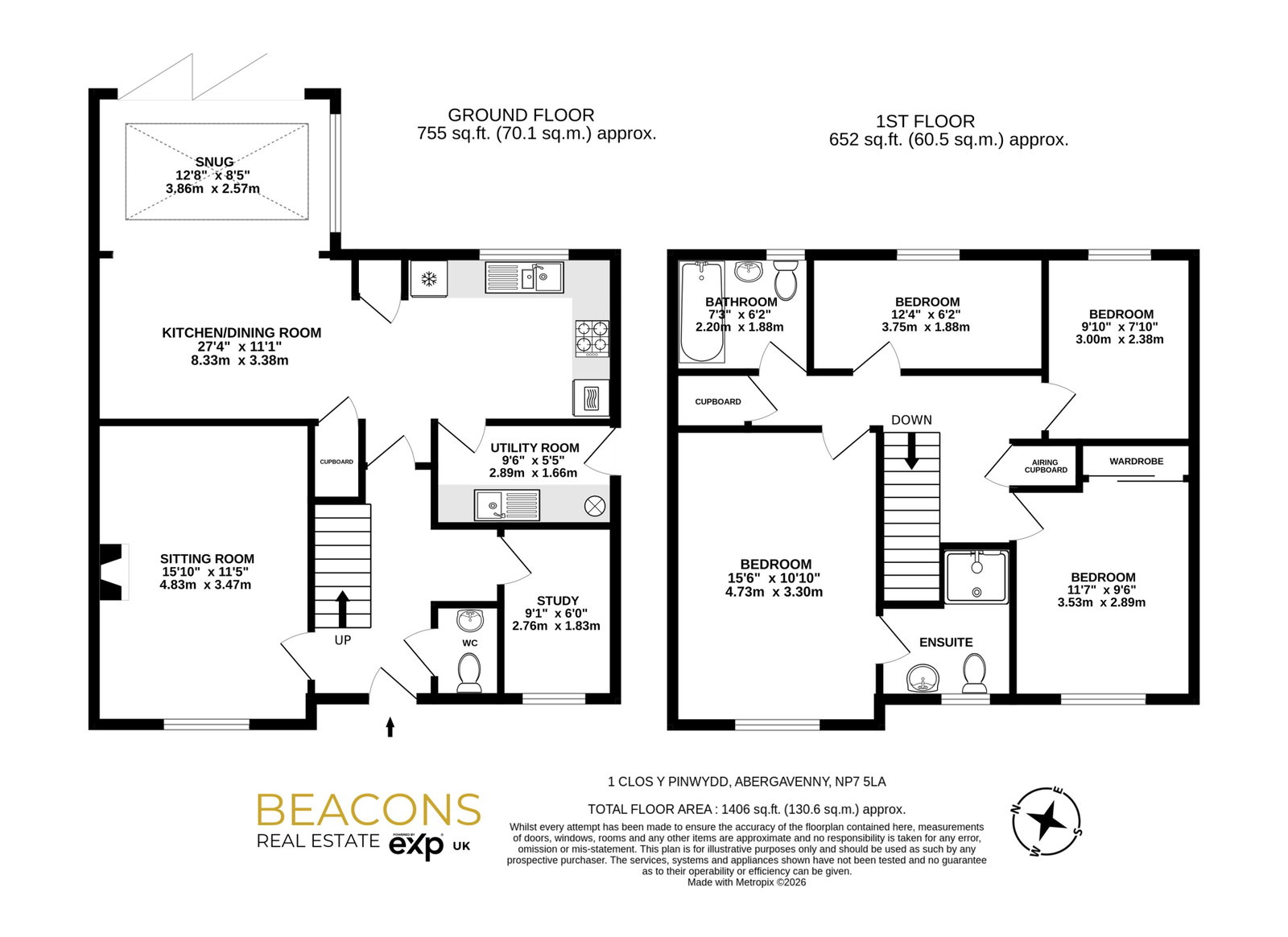 1, Clos Y Pinwydd, Abergavenny floorplan
