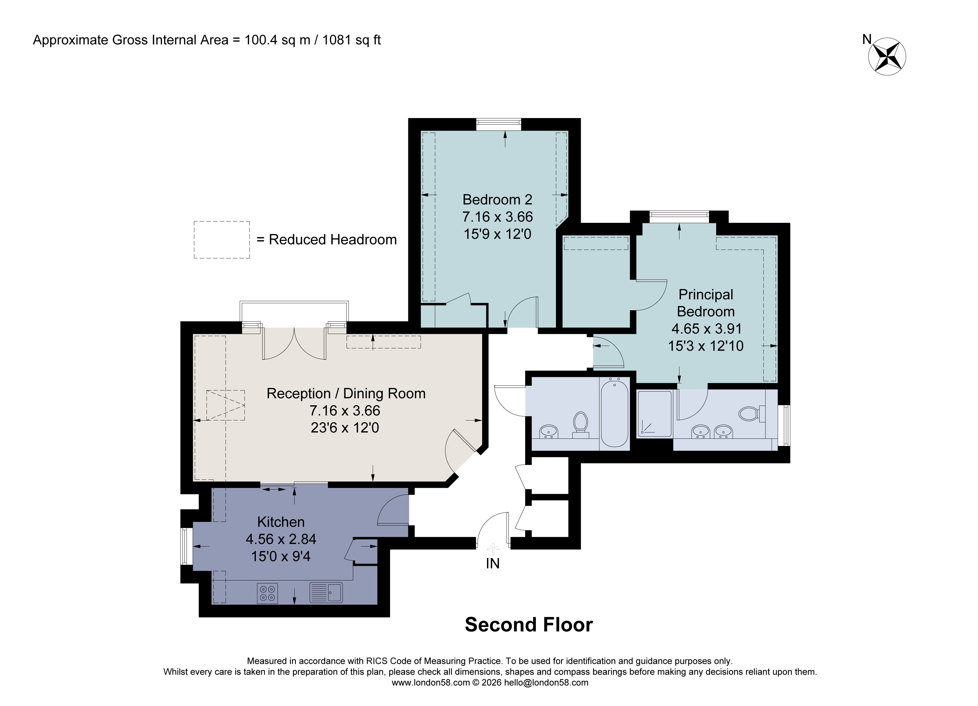 Flat 8, 32, Between Streets, Surrey floorplan