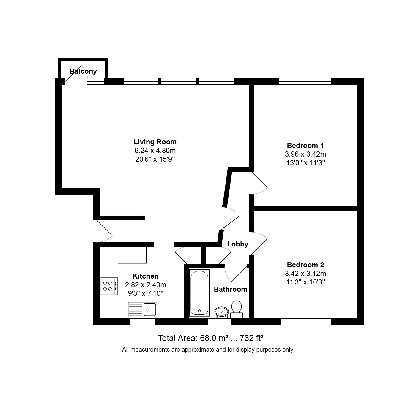 Flat 9, Stephen Lodge, 10-12, Kent Road, Southsea floorplan