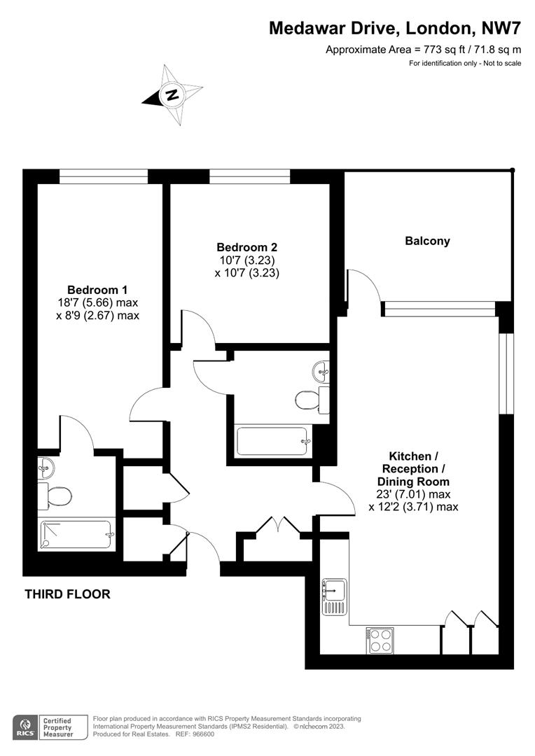 Laidlaw House, Medawar Drive, Mill Hill NW7, 2 bedroom flat for sale