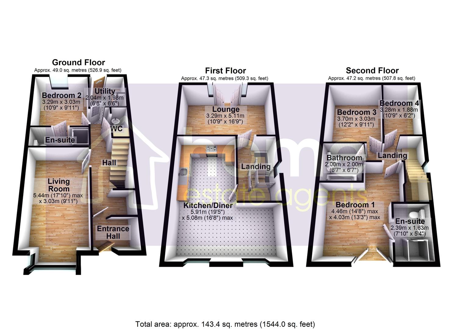 4, Roe Cross Gardens, Mottram floorplan