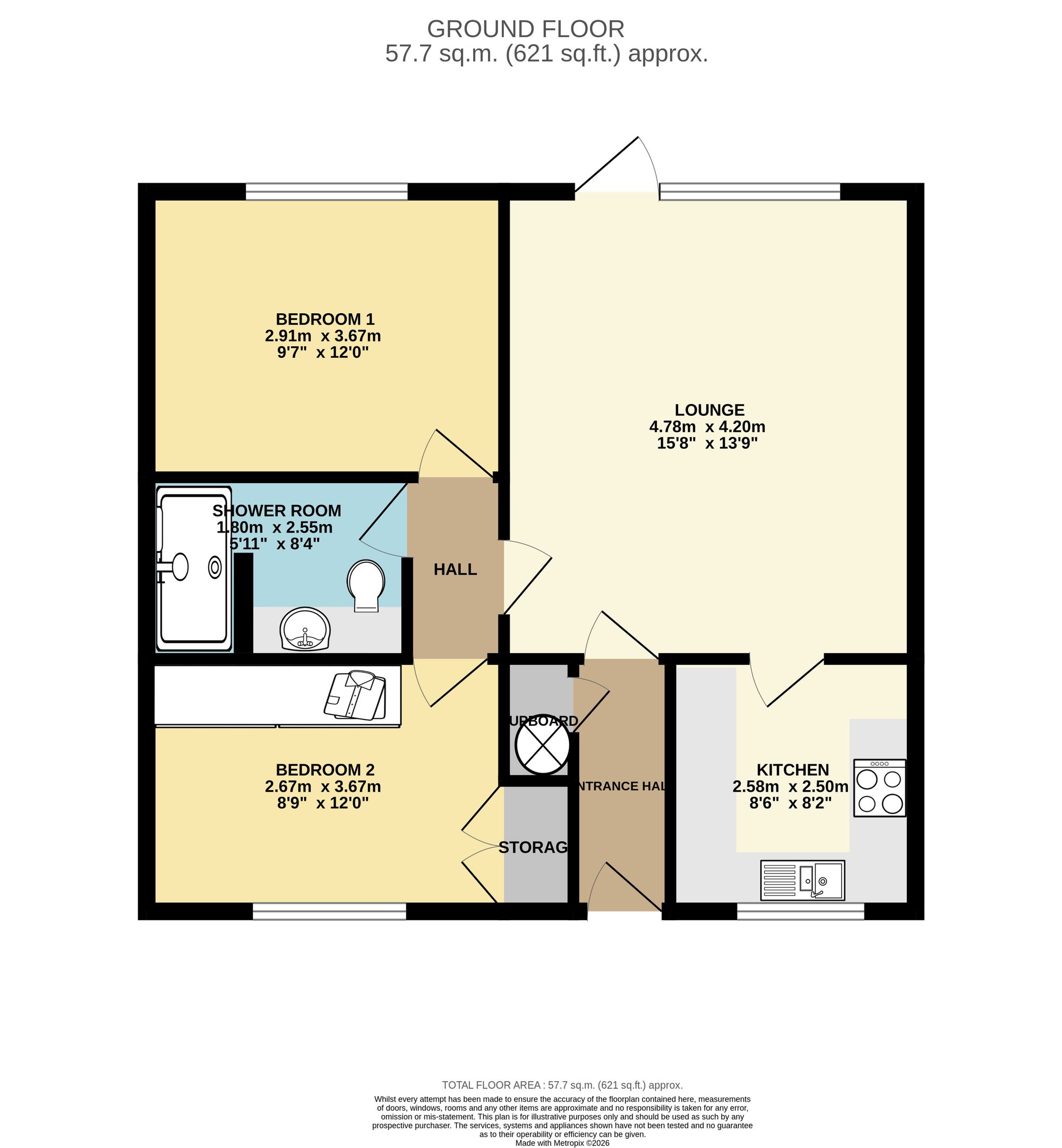 46 Linnet House, Chesterfield floorplan