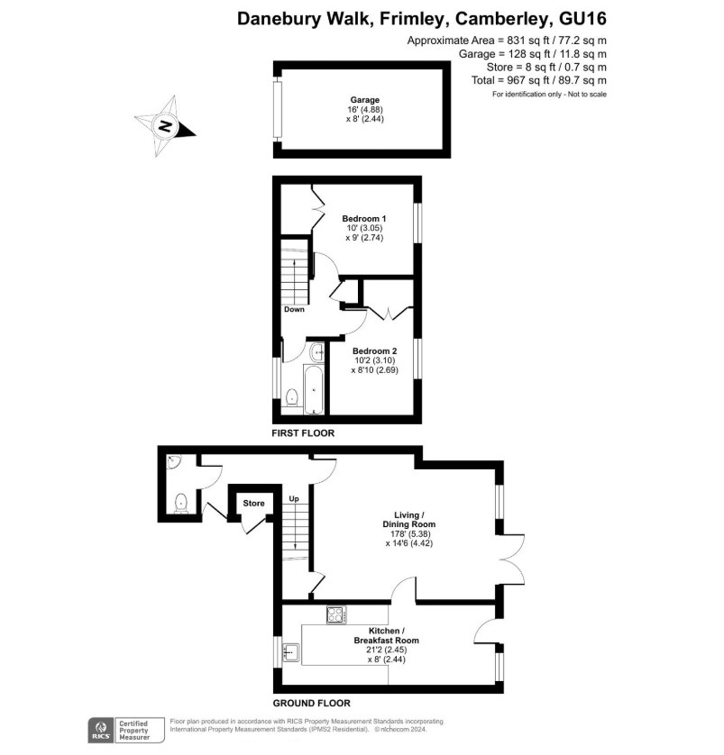 2 Danebury Walk, Camberley floorplan