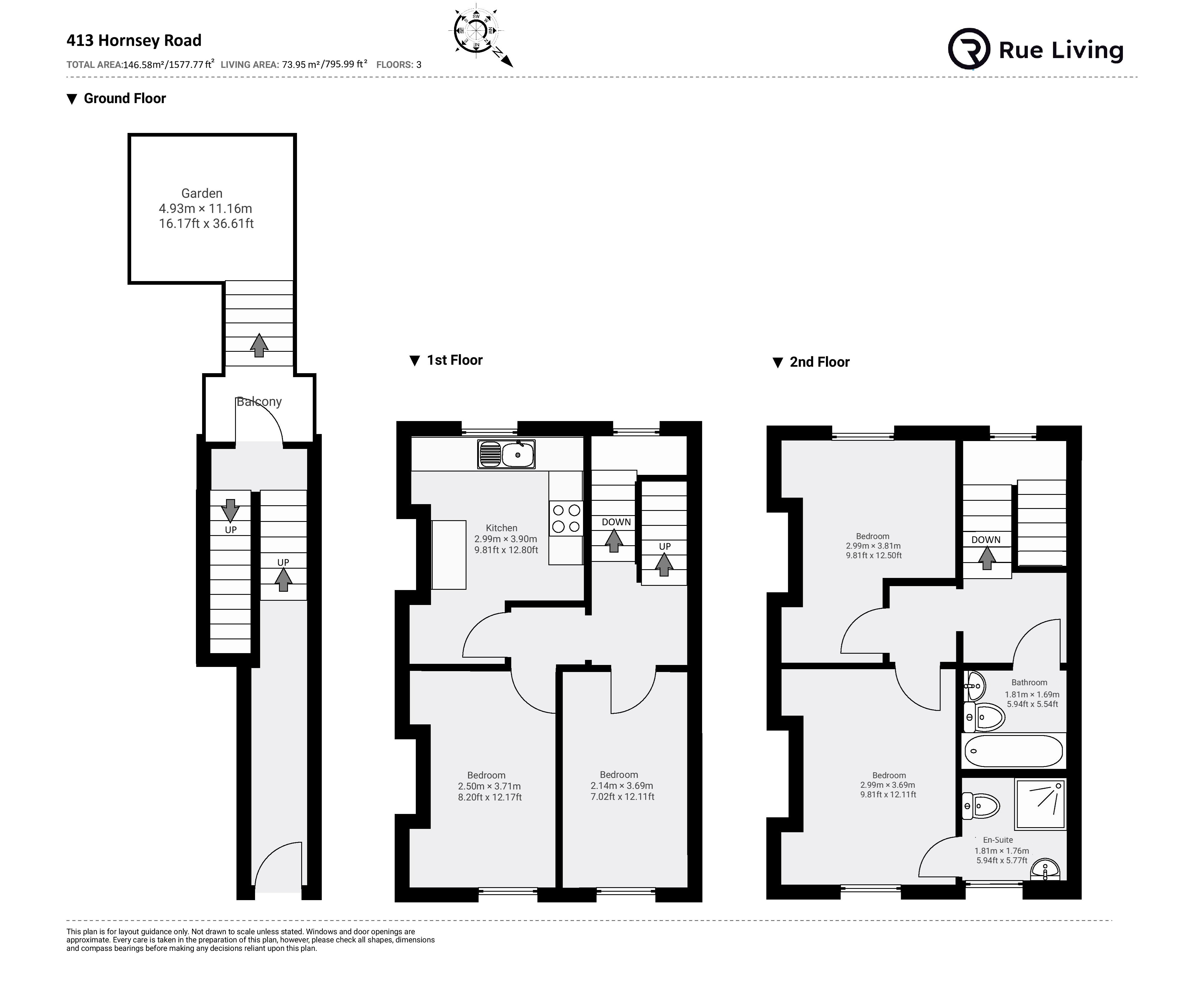413B, Hornsey Road, London floorplan