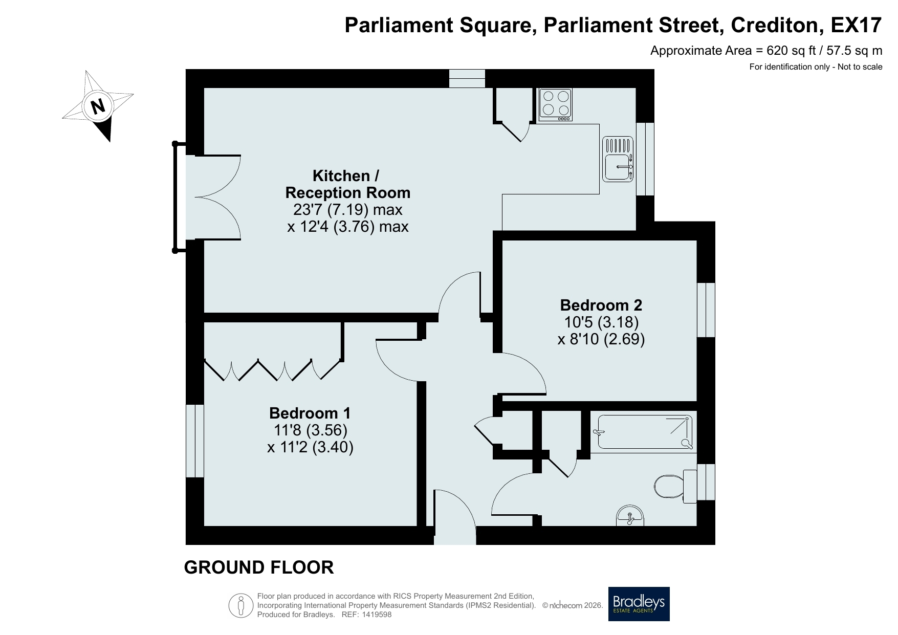 Flat 14,, Parliament Square, Crediton floorplan