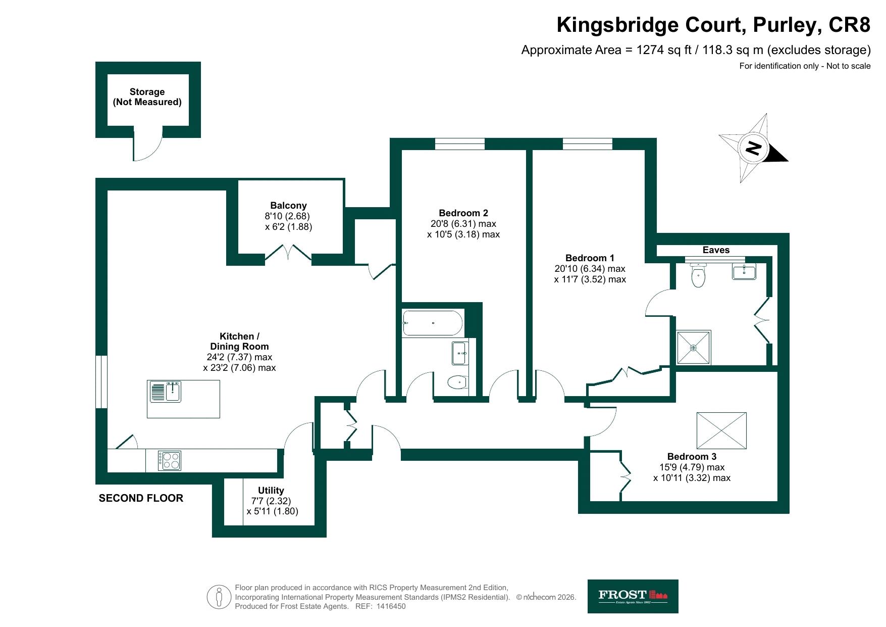 Flat 8 Kingsbridge Court, 1 Woodcote Valley Road, Purley floorplan