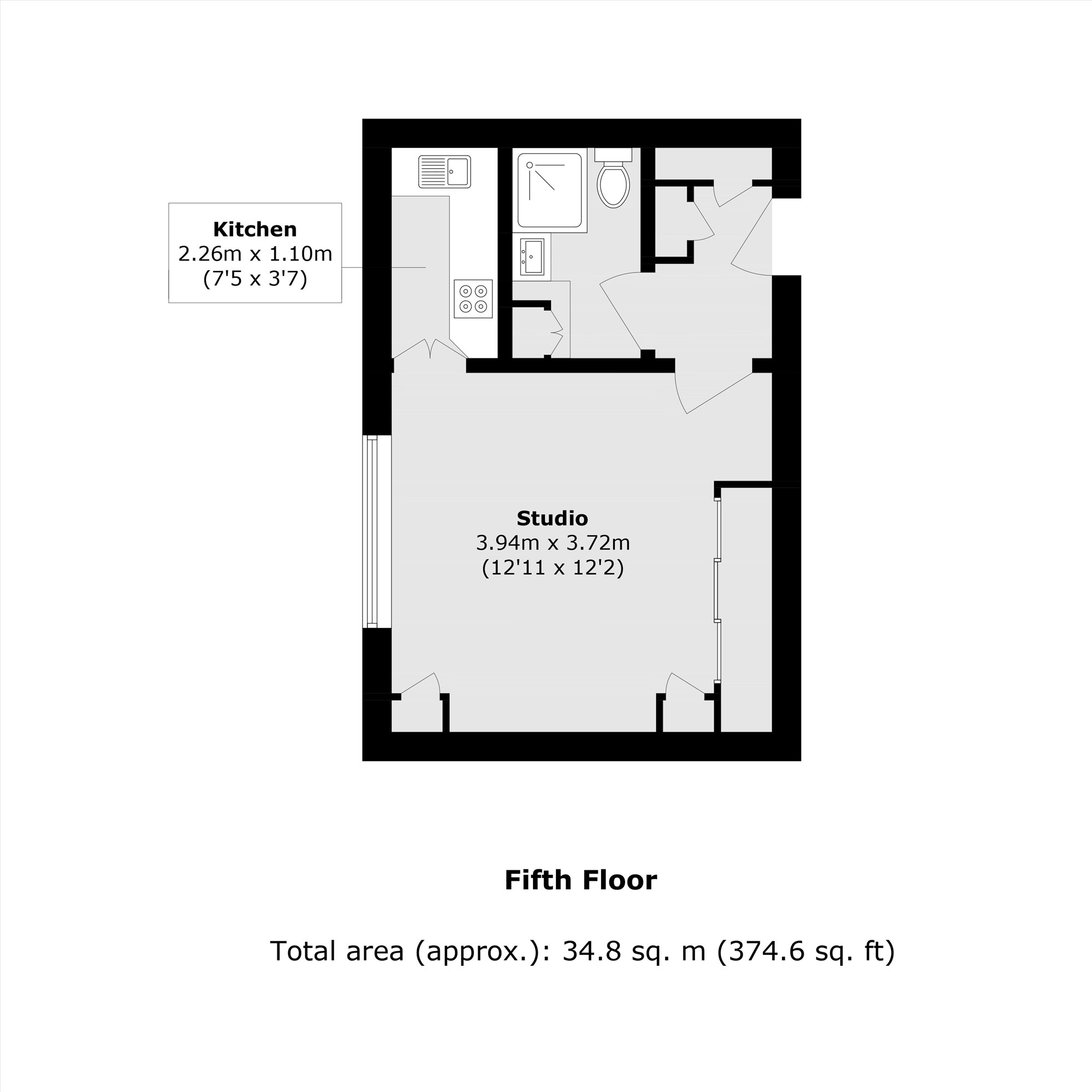 Flat 243A, Park West, Edgware Road, London floorplan