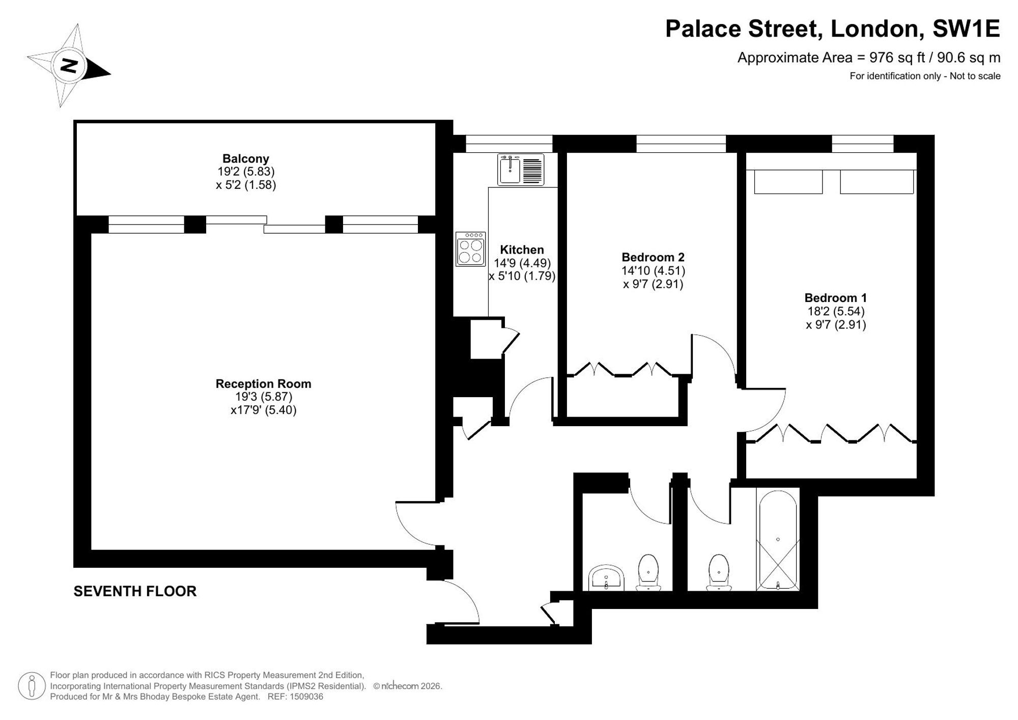 Flat 703, 20 Palace Street, London floorplan