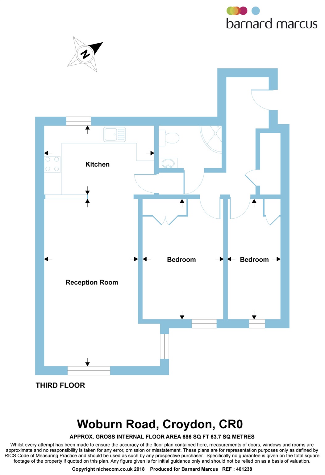 2 Bedrooms Flat for sale in Woburn Road, Croydon CR0