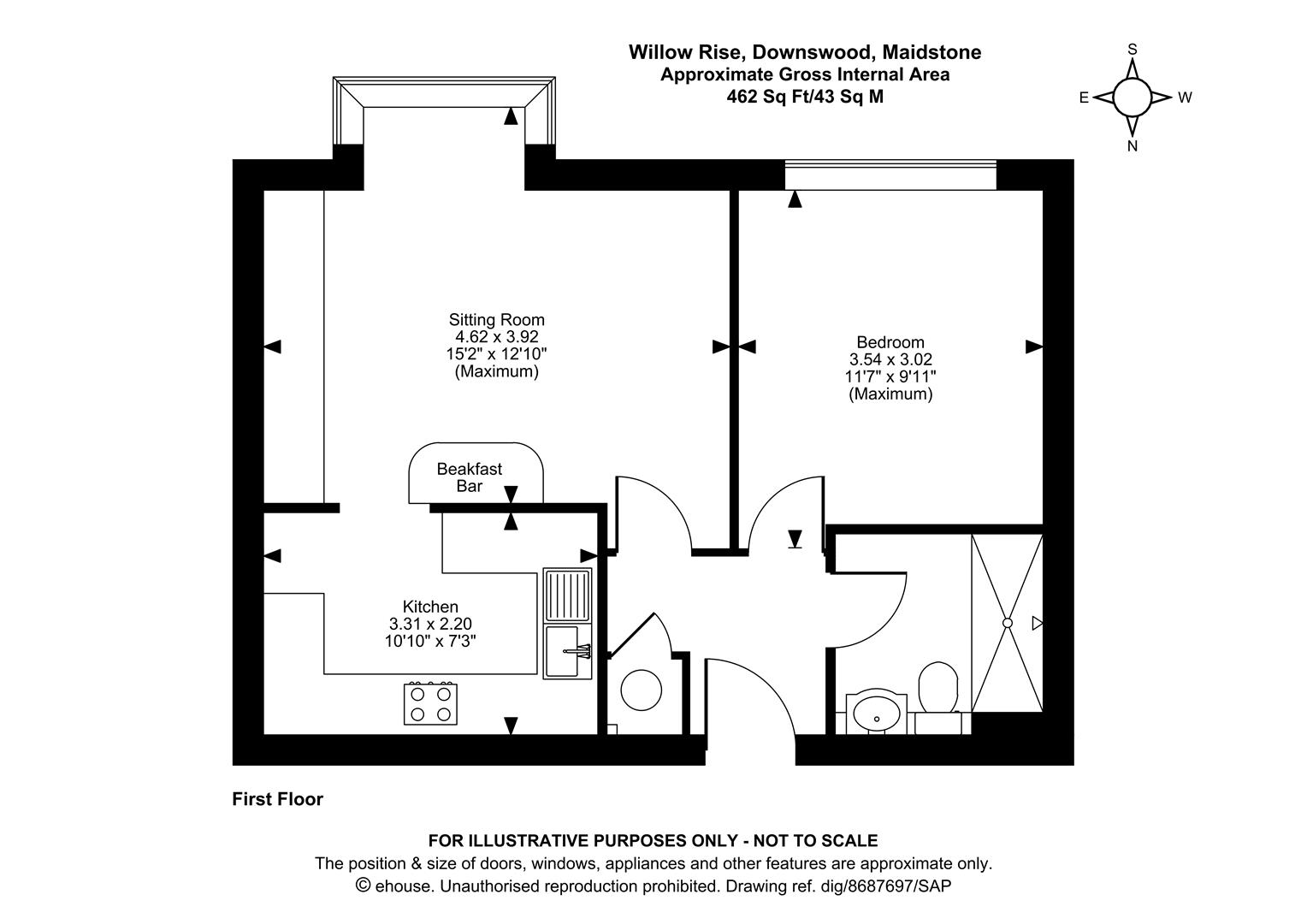50, Willow Rise, Maidstone floorplan
