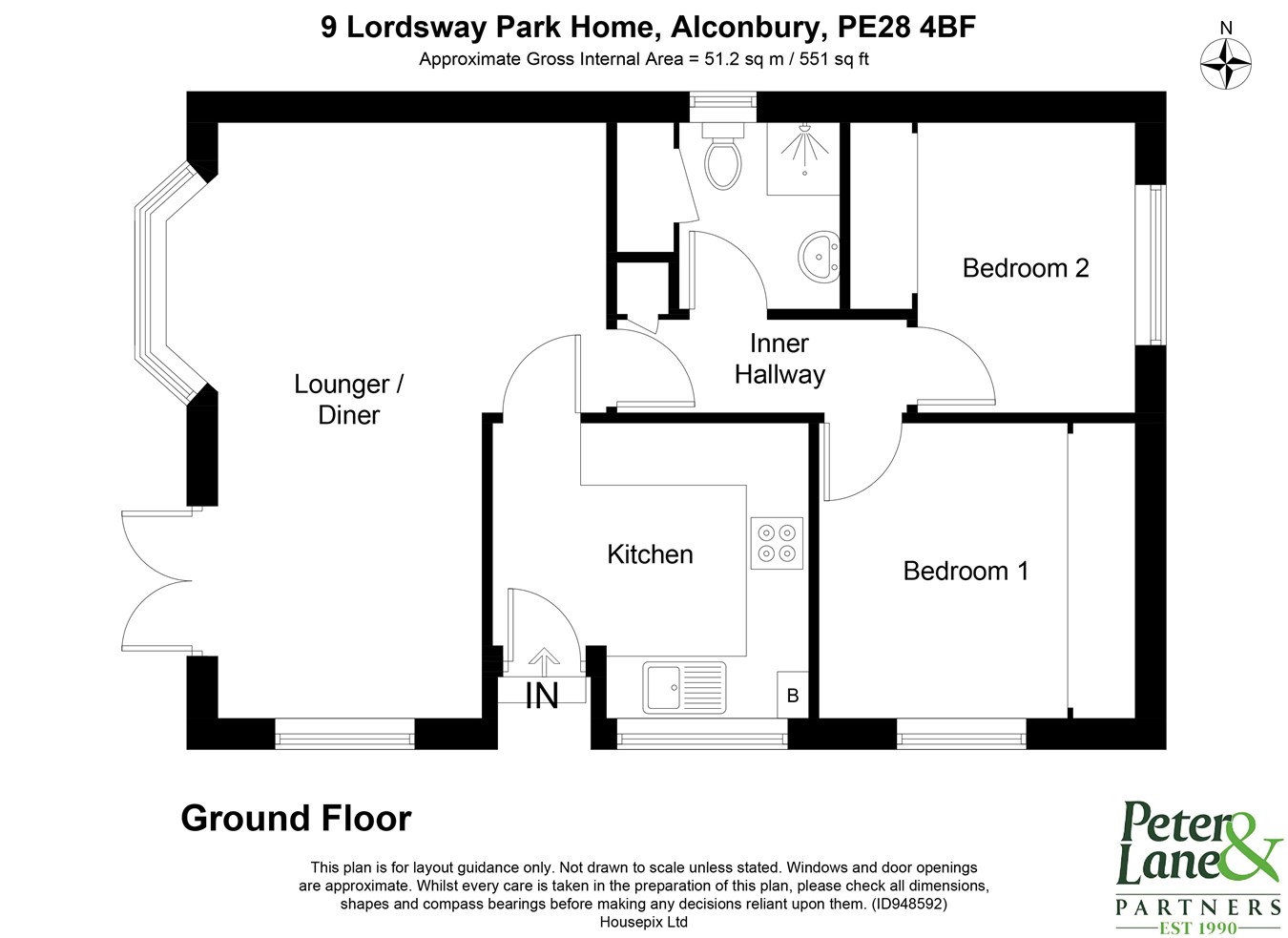 Lordsway Park Home, Alconbury, Huntingdon PE28, 2 bedroom mobile/park