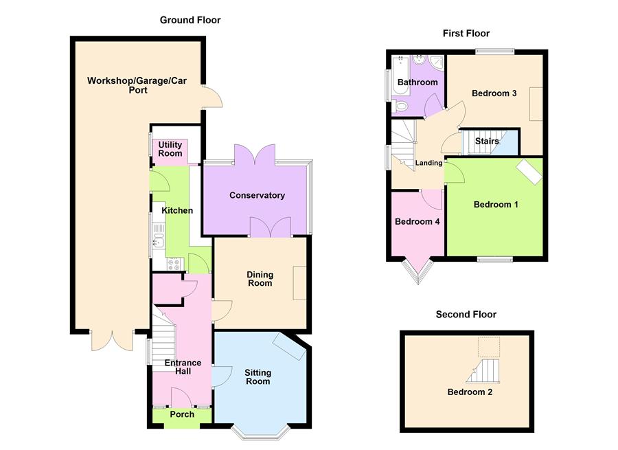 85, Elm Road, Evesham floorplan